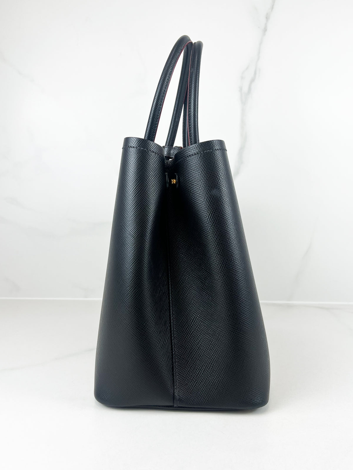 Prada Medium Saffiano Leather Double Bag in Nero