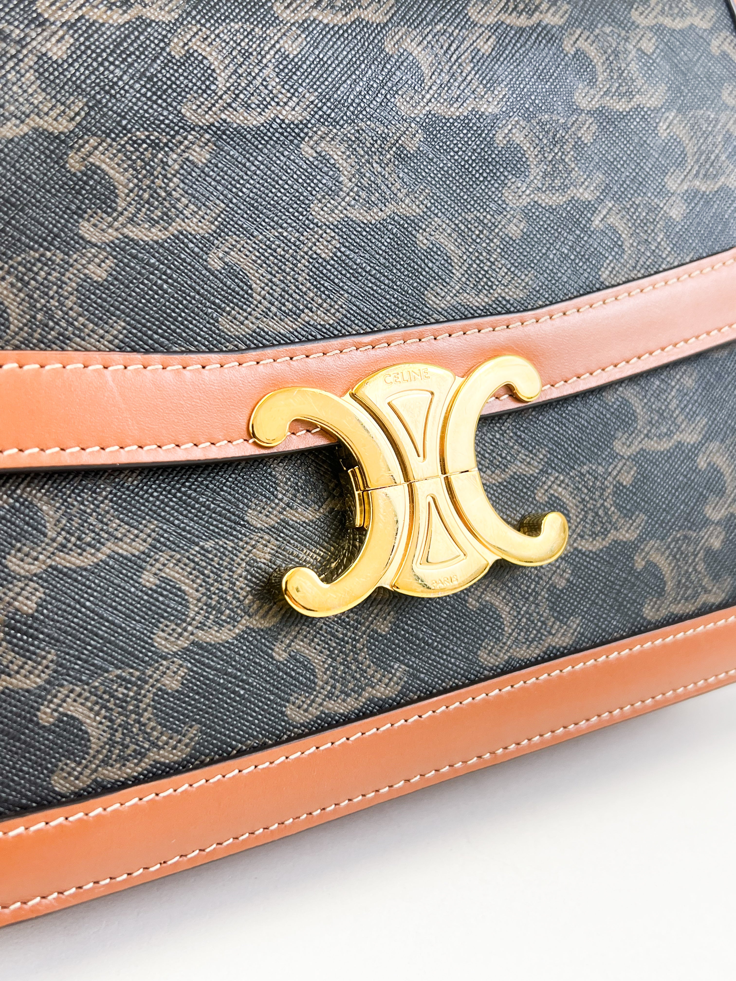 Celine Triomphe Medium in Tan