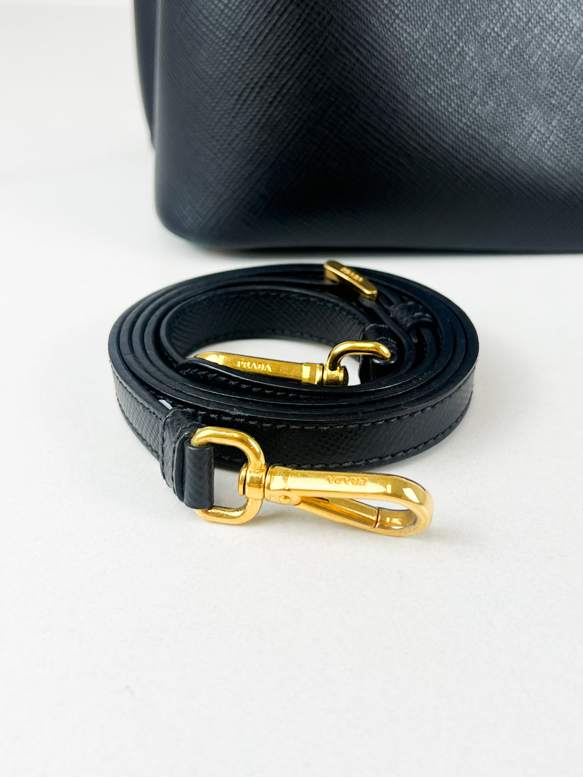 Prada Medium Saffiano Leather Double Bag in Nero