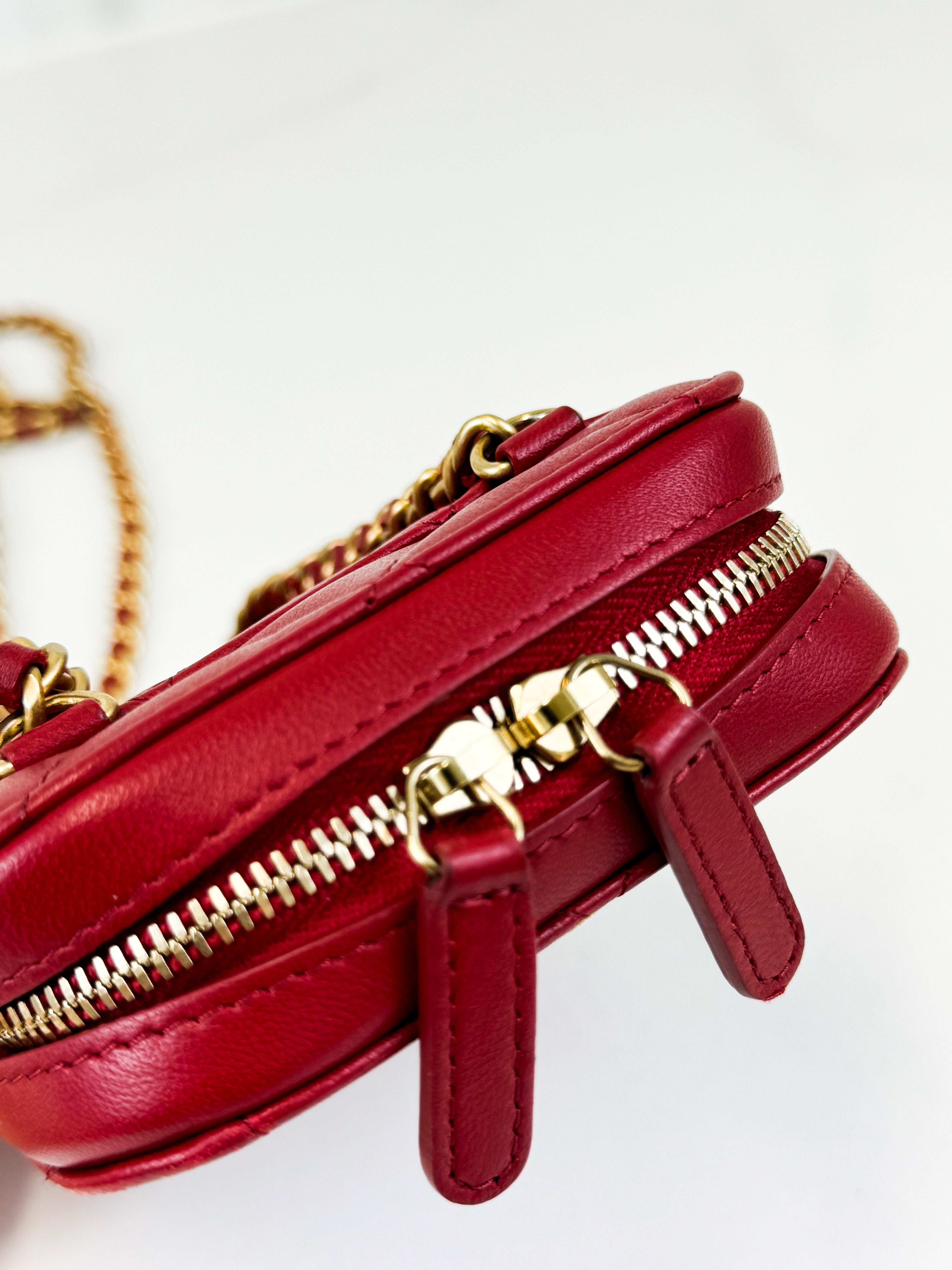 Chanel Lambskin Matelasse Chain Crossbody Phone Holder