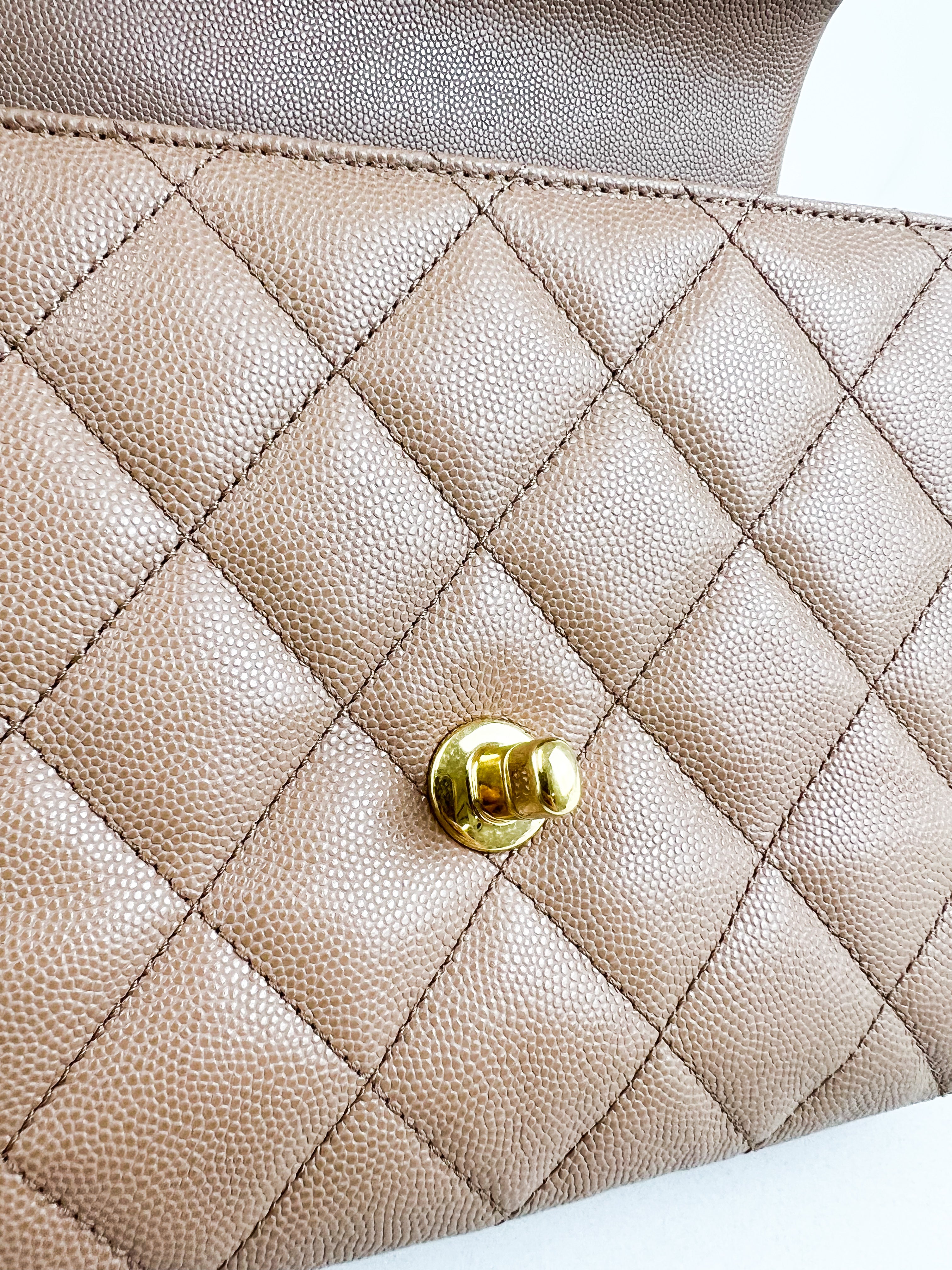 Chanel Coco First Flap in Dark Beige Caviar Leather with GHW
