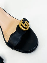 Gucci GG Marmont Leather Mid Heel Sandal 75mm Size 40