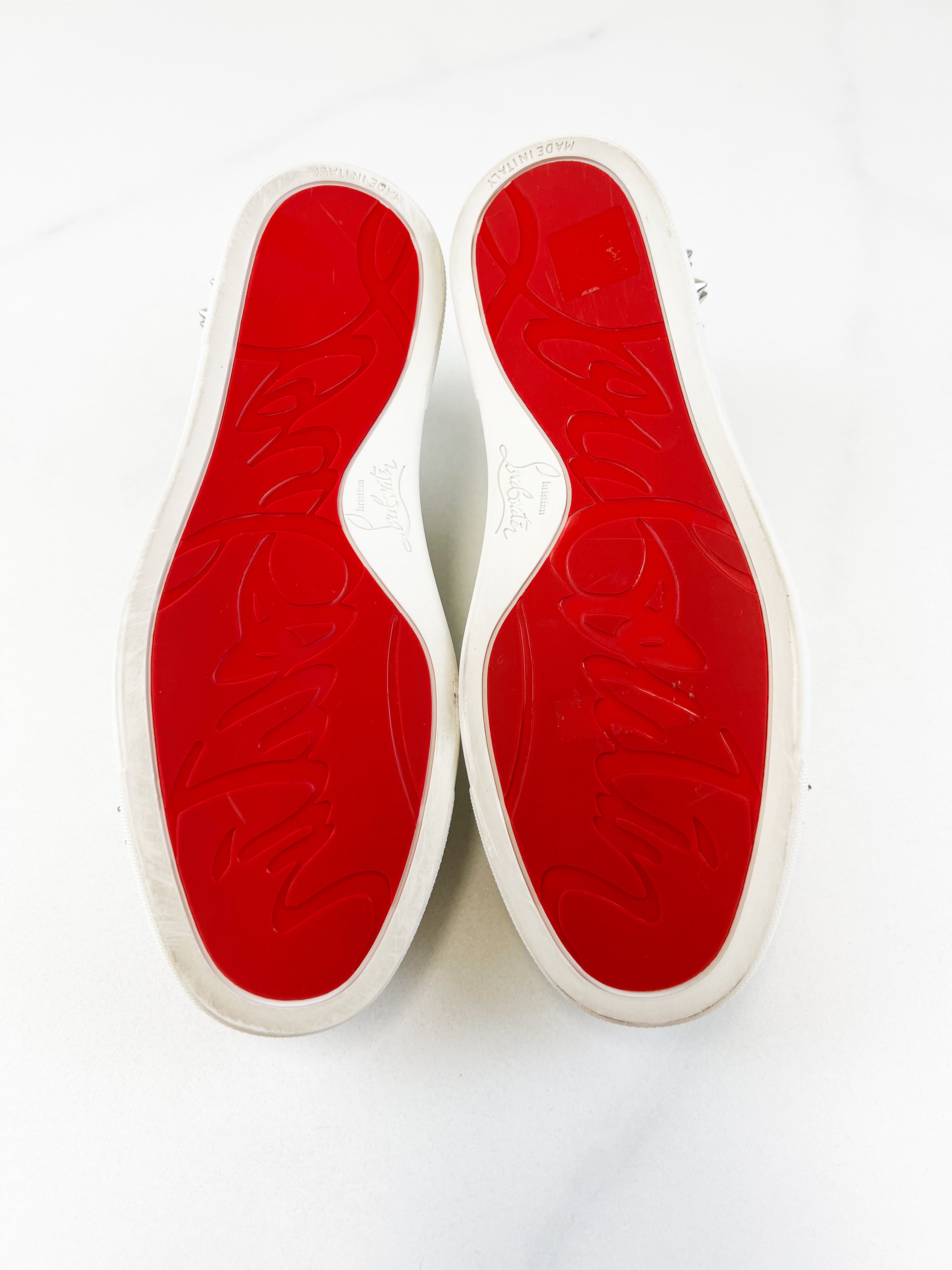 Christian Louboutin White Viera Spikes Size 37