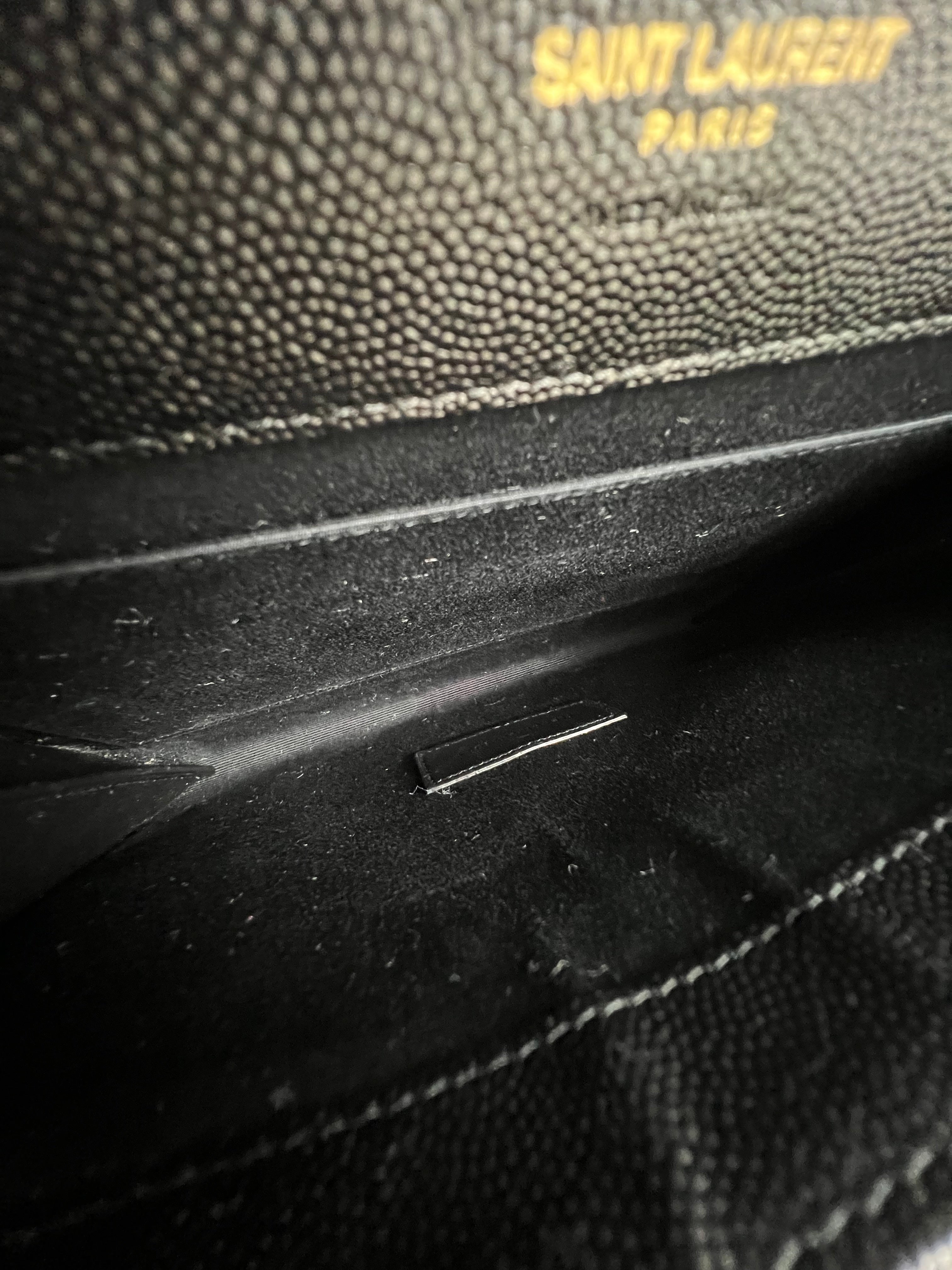 Saint Laurent Black Cassandre Envelope Pouch