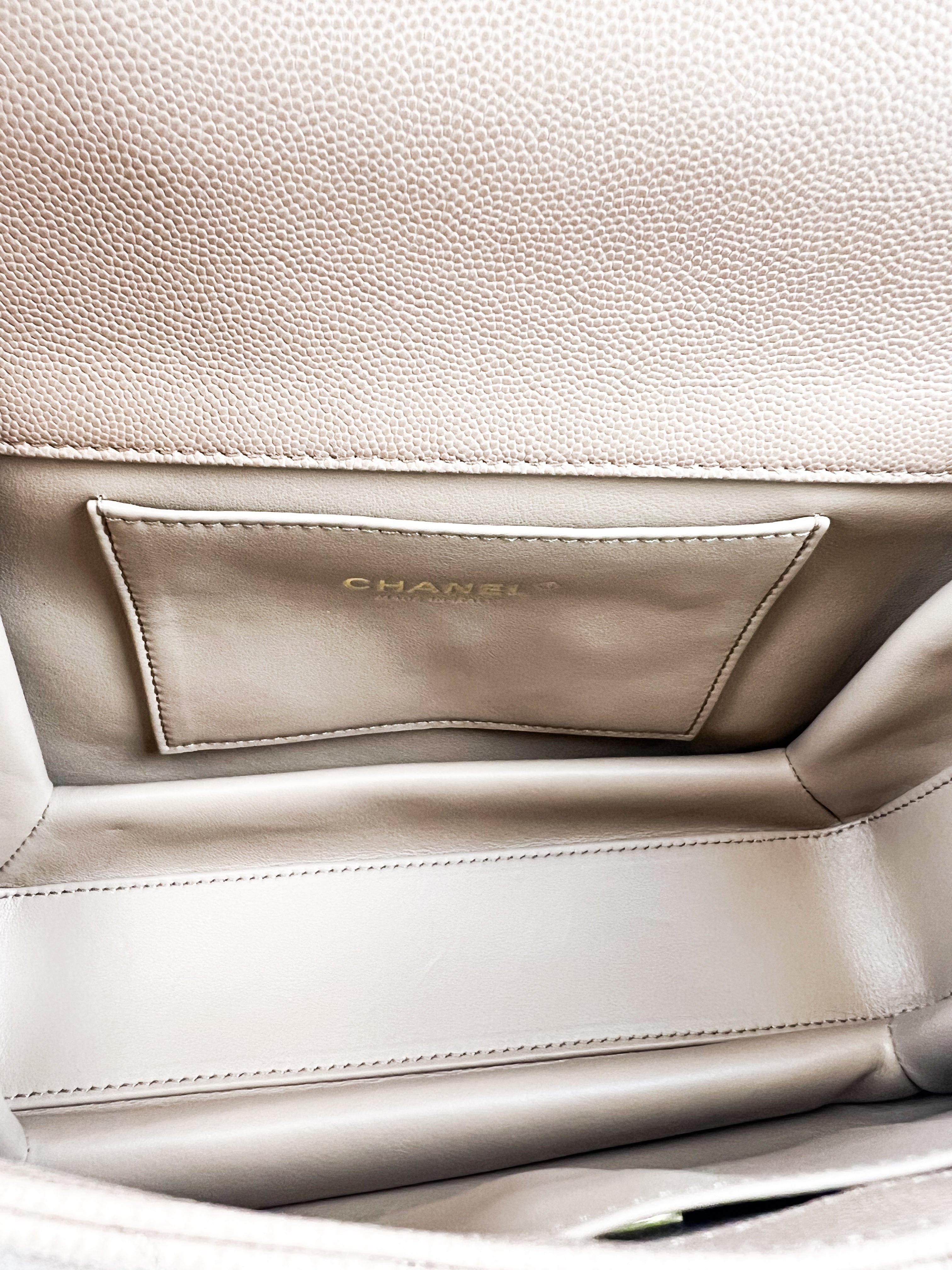 Chanel Coco First Flap in Dark Beige Caviar Leather with GHW