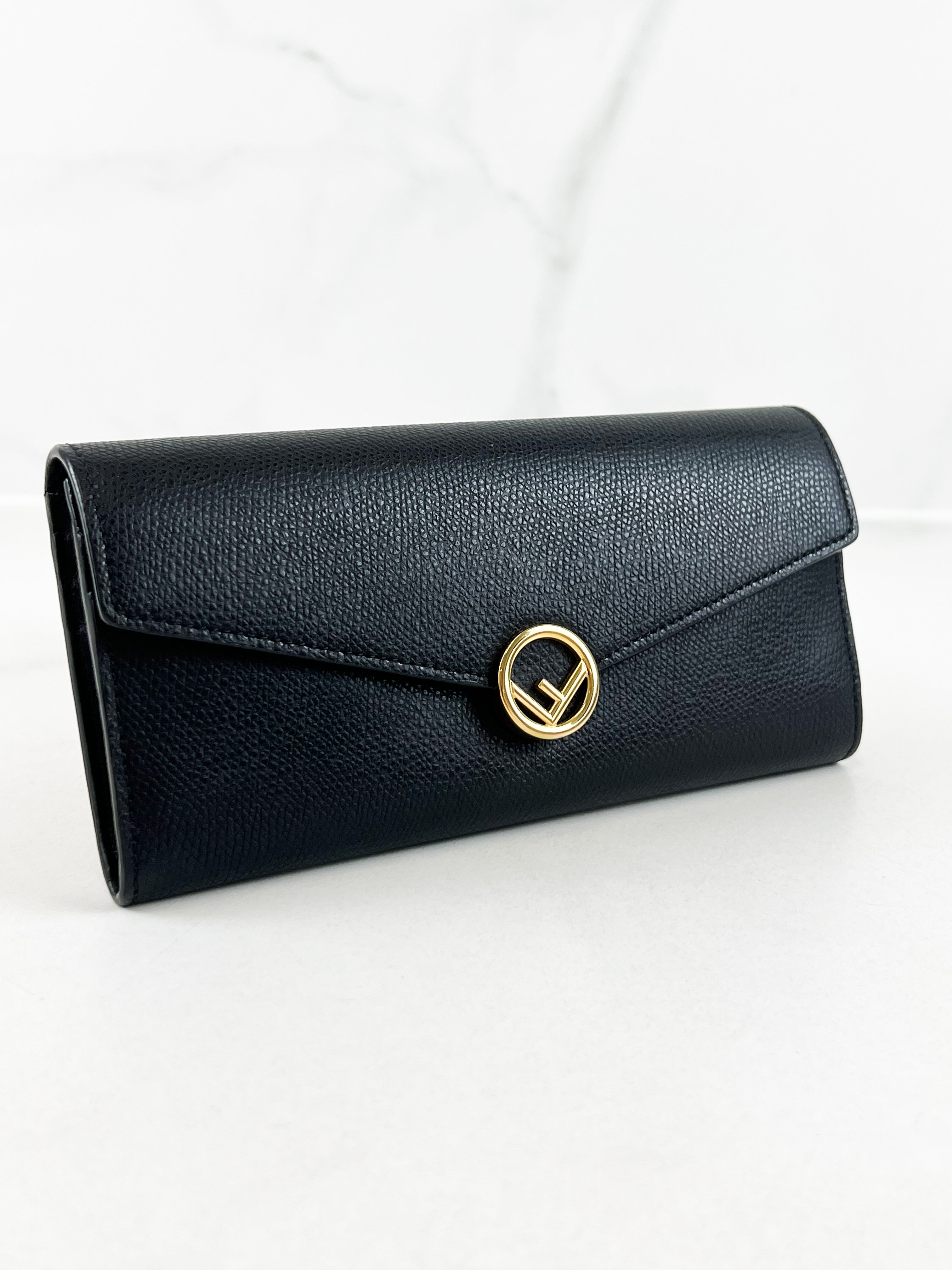 Fendi Black Continental Wallet GHW