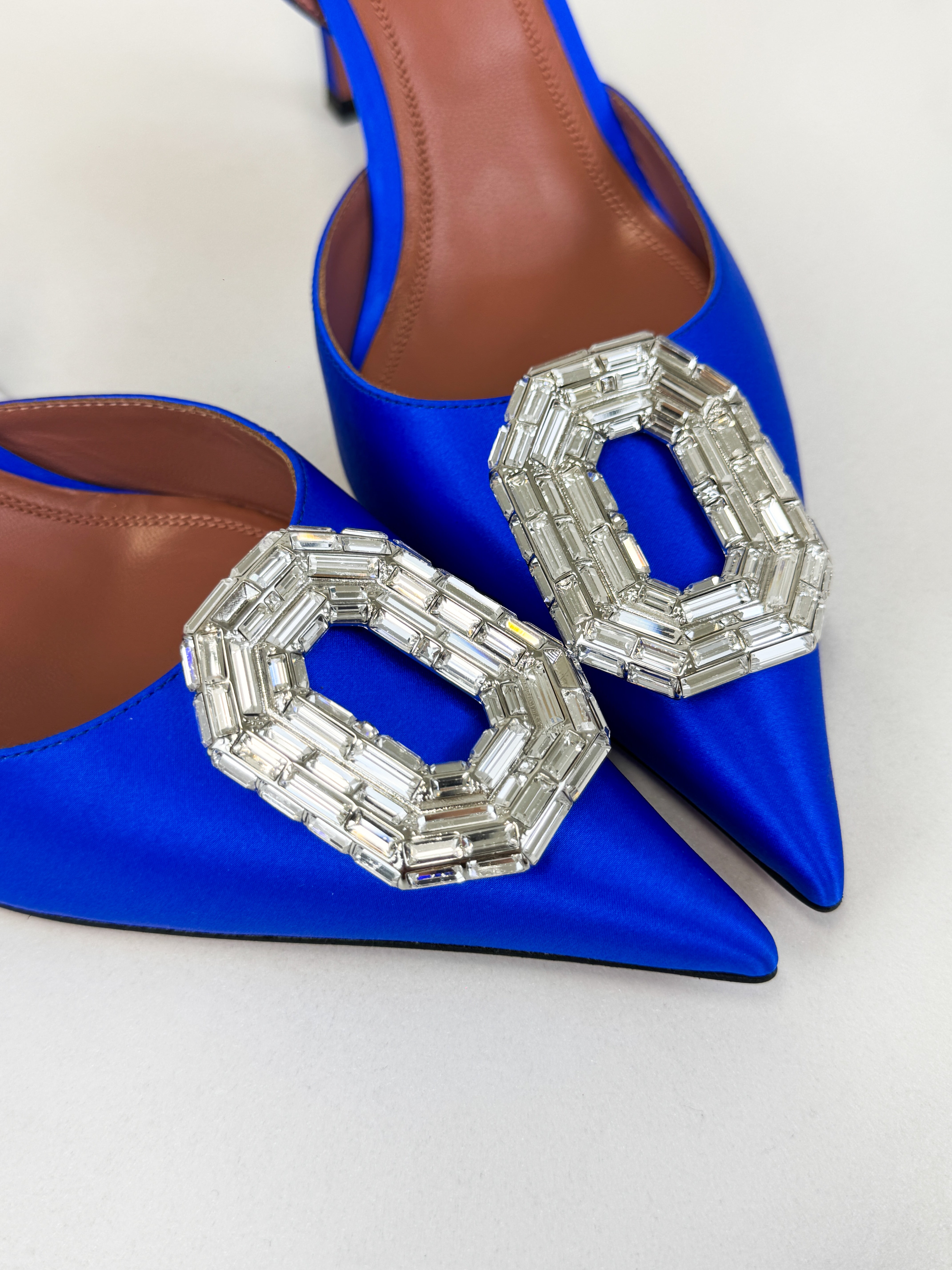 Amina Muaddi Camelia Sling 90 Electric Blue Size 40