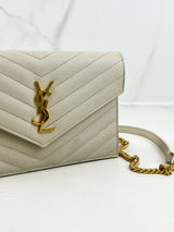 Saint Laurent Bone Cassandre Envelope WOC
