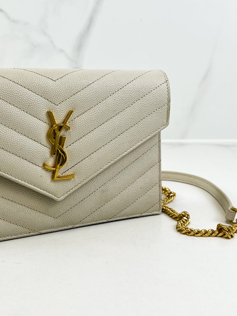 Saint Laurent Bone Cassandre Envelope WOC