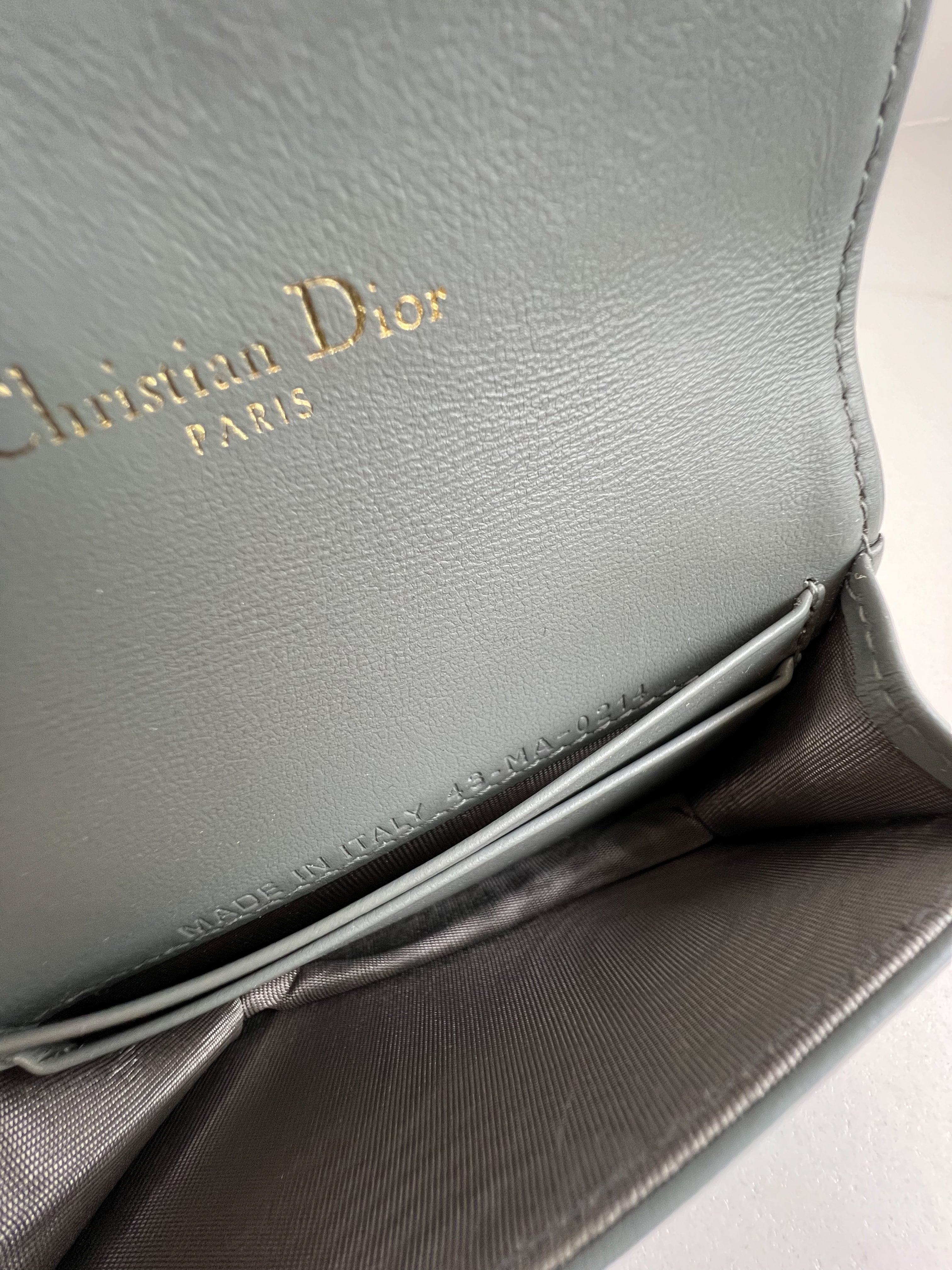 Christian Dior Grey Oblique Jacquard Card Holder