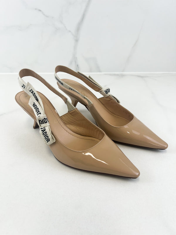 Christian Dior Nude Jadior Slingback Heel Size 39.5