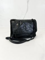 Saint Laurent Nikki Chain Bag in Crinkled Leather