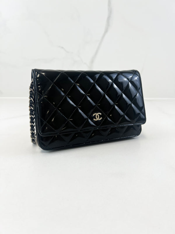 Chanel Patent Black CC WOC with SHW