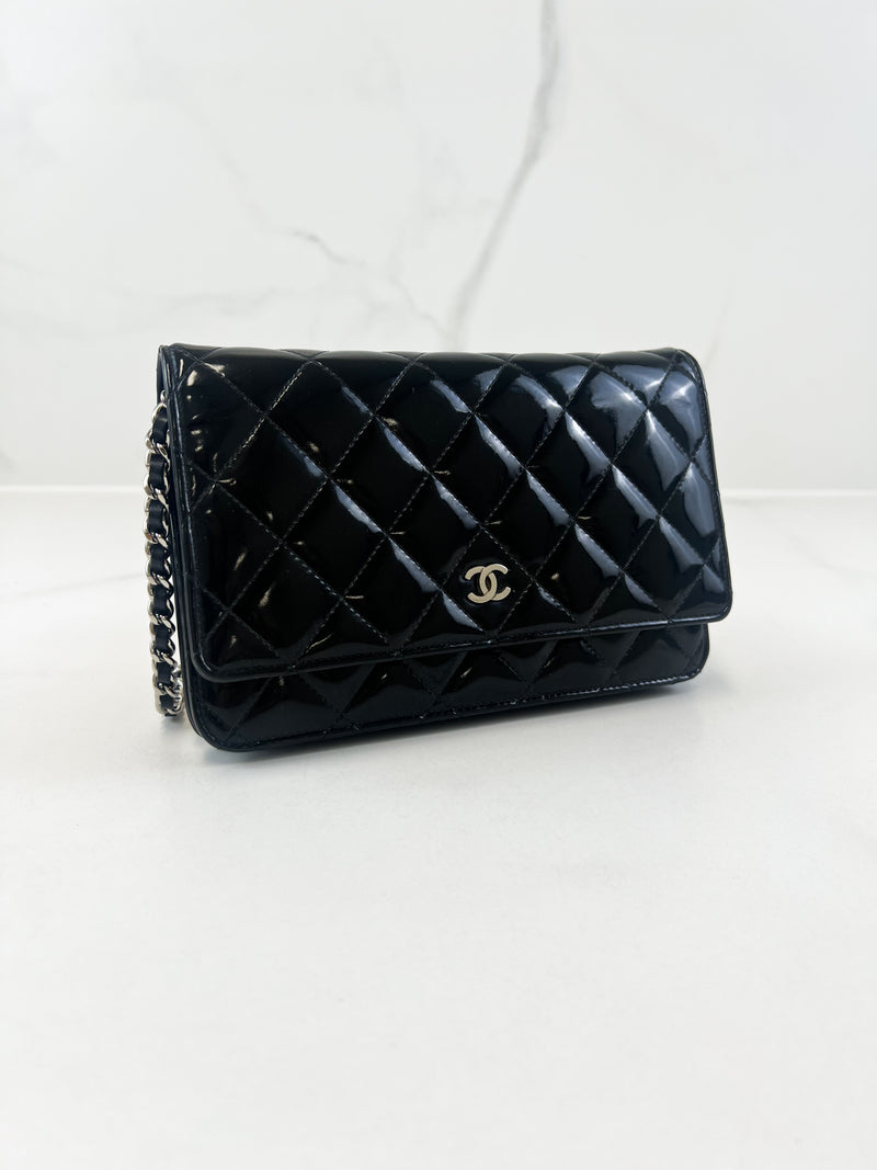 Chanel Patent Black CC WOC with SHW