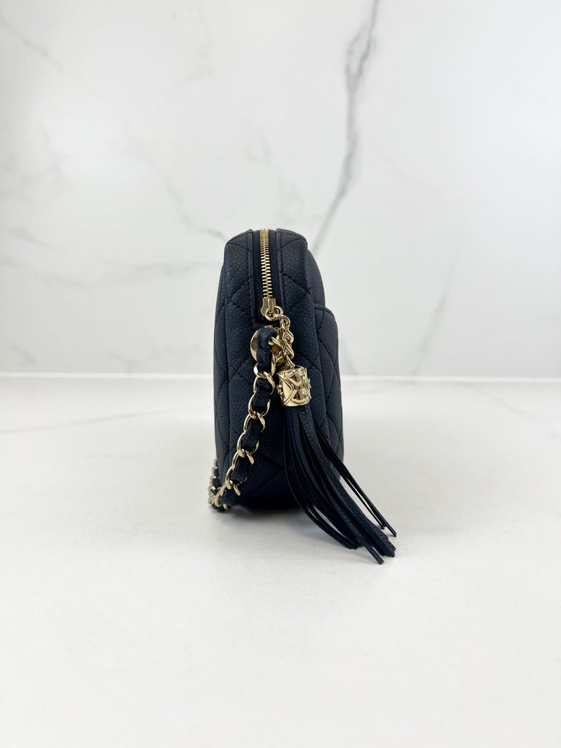 Chanel Camera Leather Navy Crossbody Bag