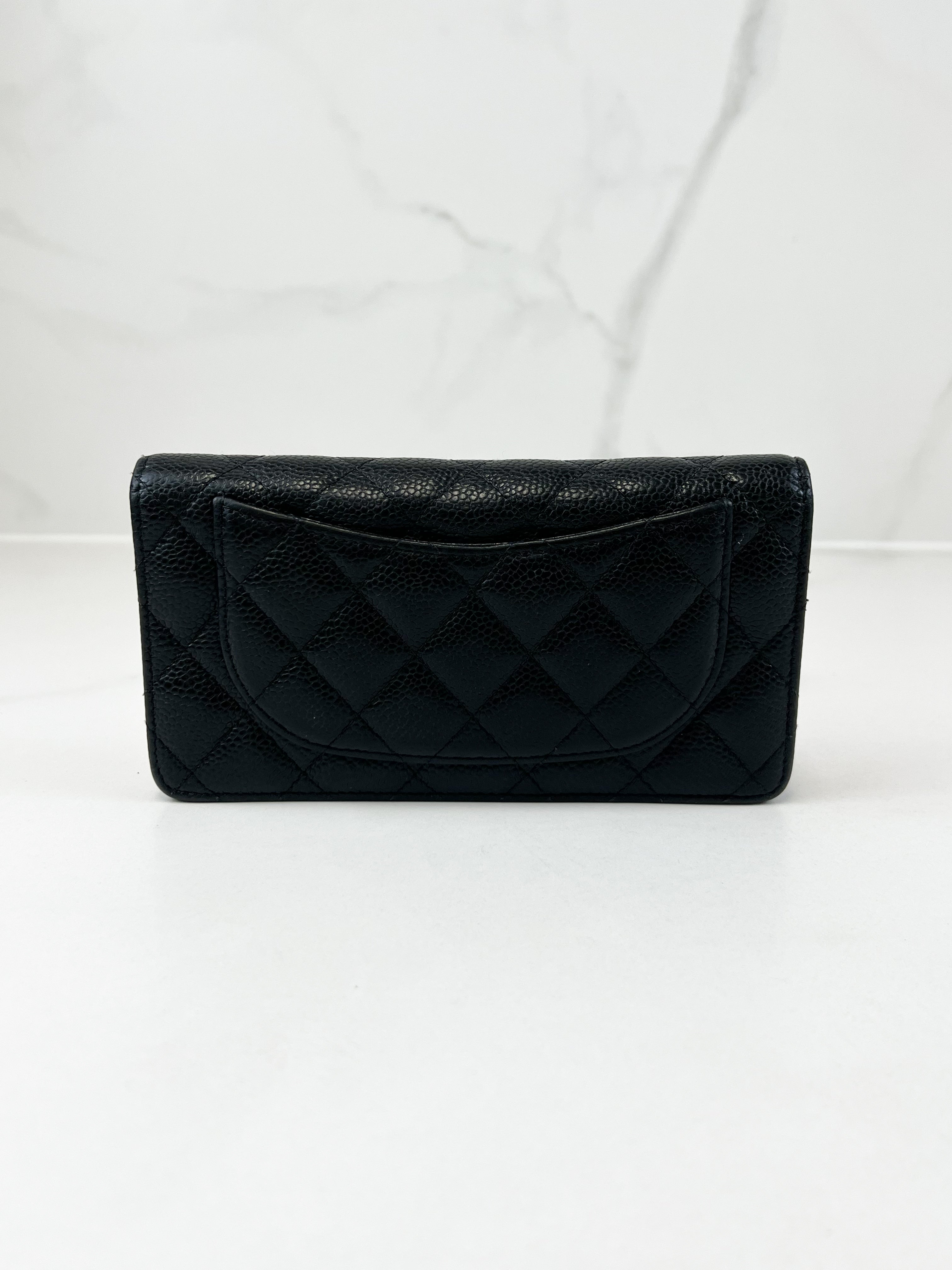 Chanel CC Black Caviar Flap Wallet GHW