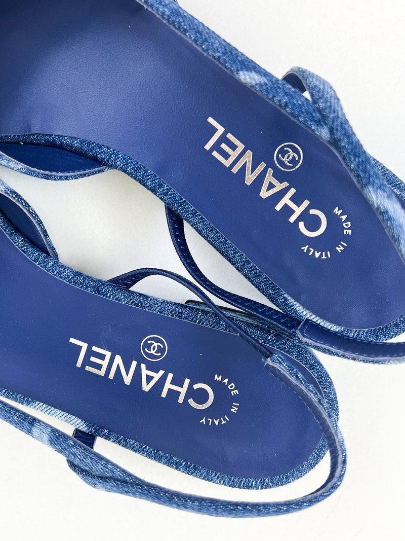 Chanel Denim Slingback Size 41