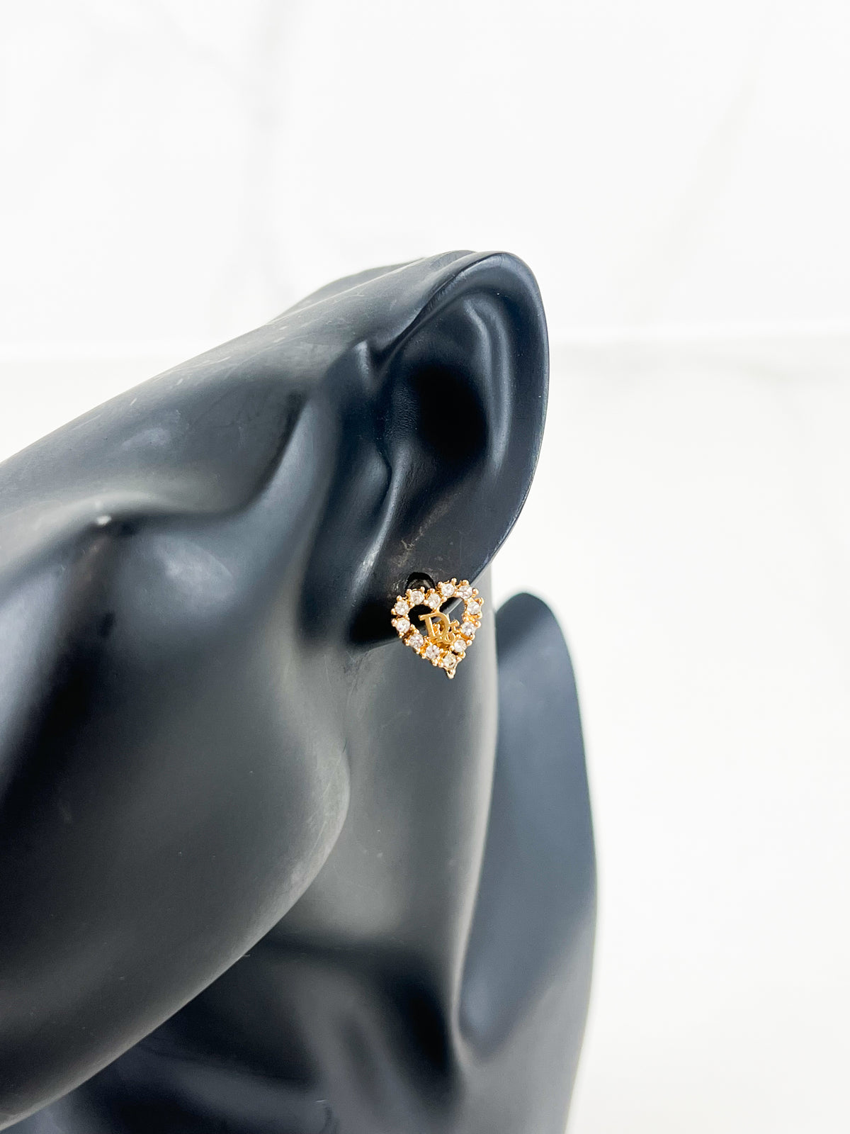 Christian Dior CD Heart Clip On Earrings