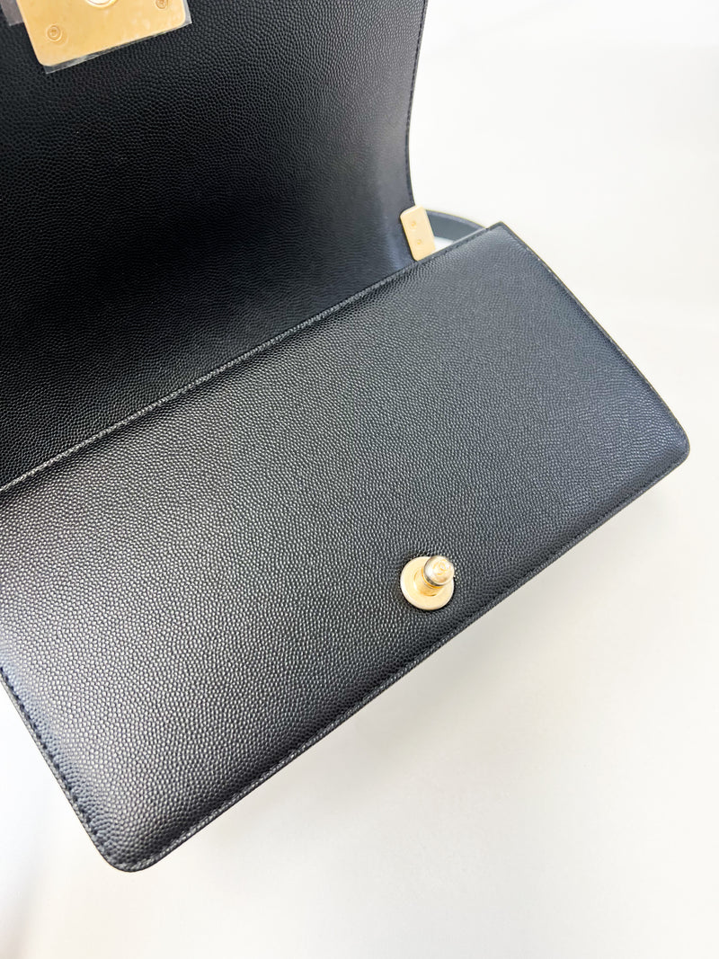 Chanel Black Old Medium Caviar Boy Bag GHW