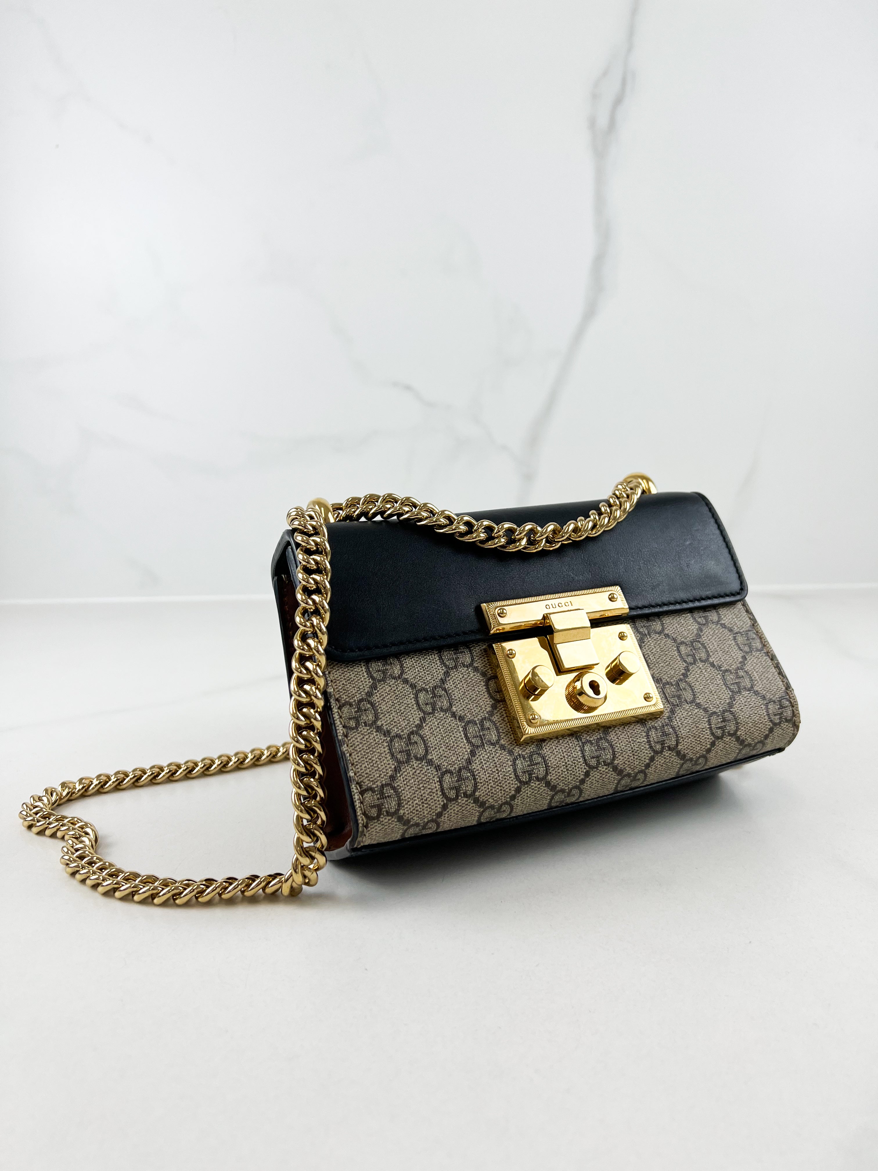 Gucci GG Supreme Small Padlock Shoulder Bag