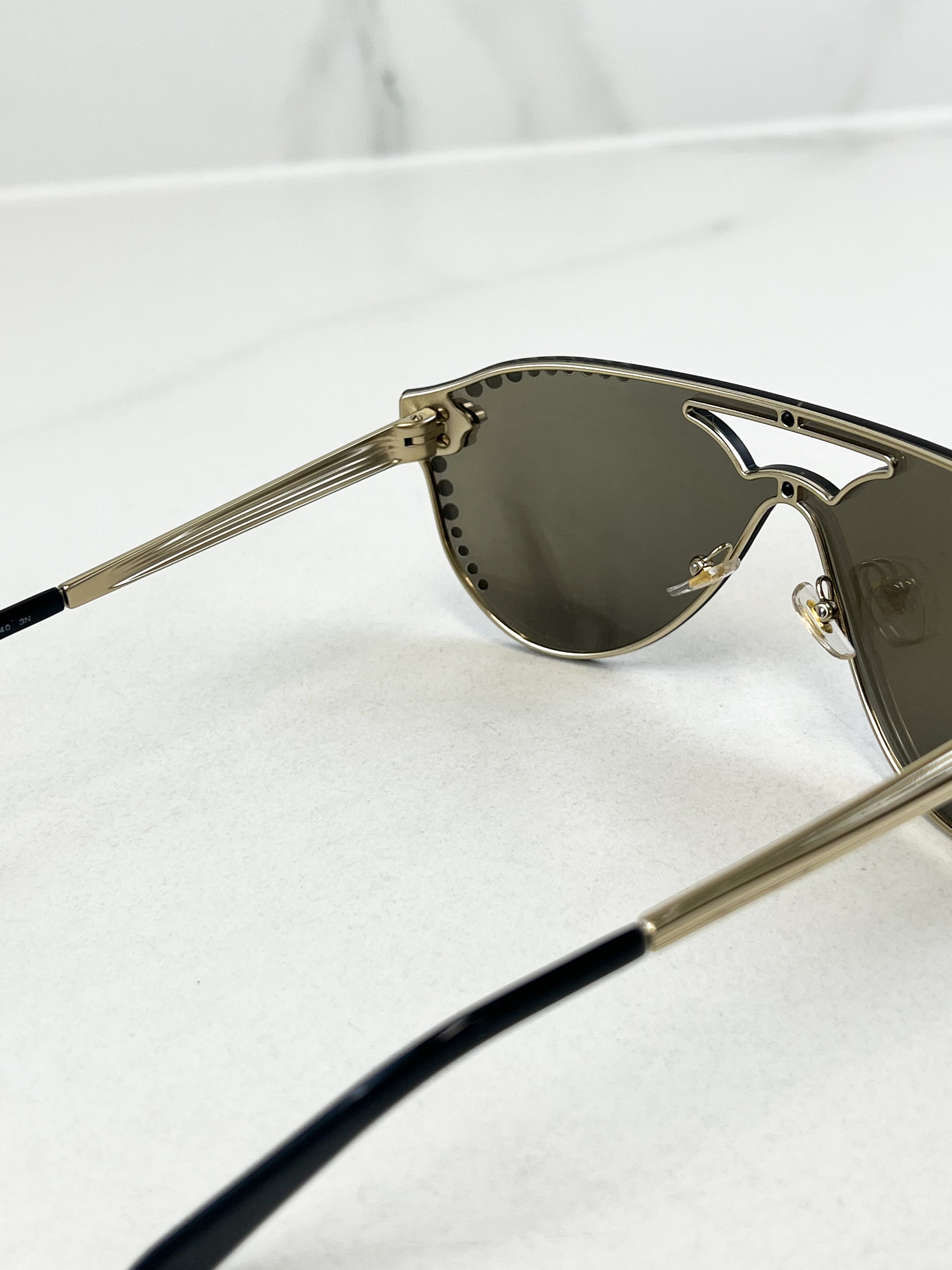 Versace Gold Studded Sunglasses with Medusa Detail