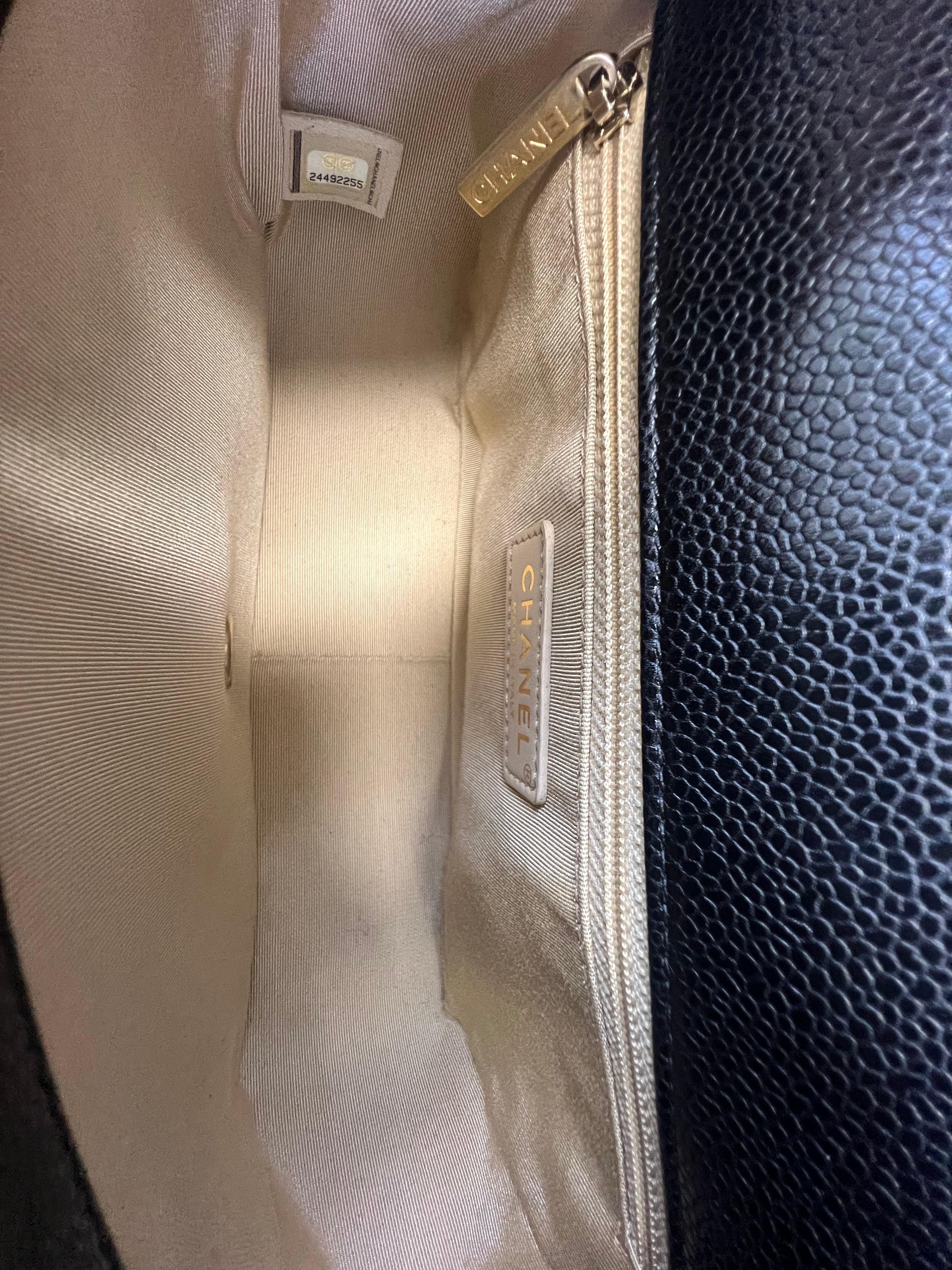 Chanel Caviar Top Handle Flap Shoulder Bag