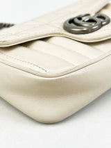 Gucci White GG Marmont Matelasse Super Mini Bag