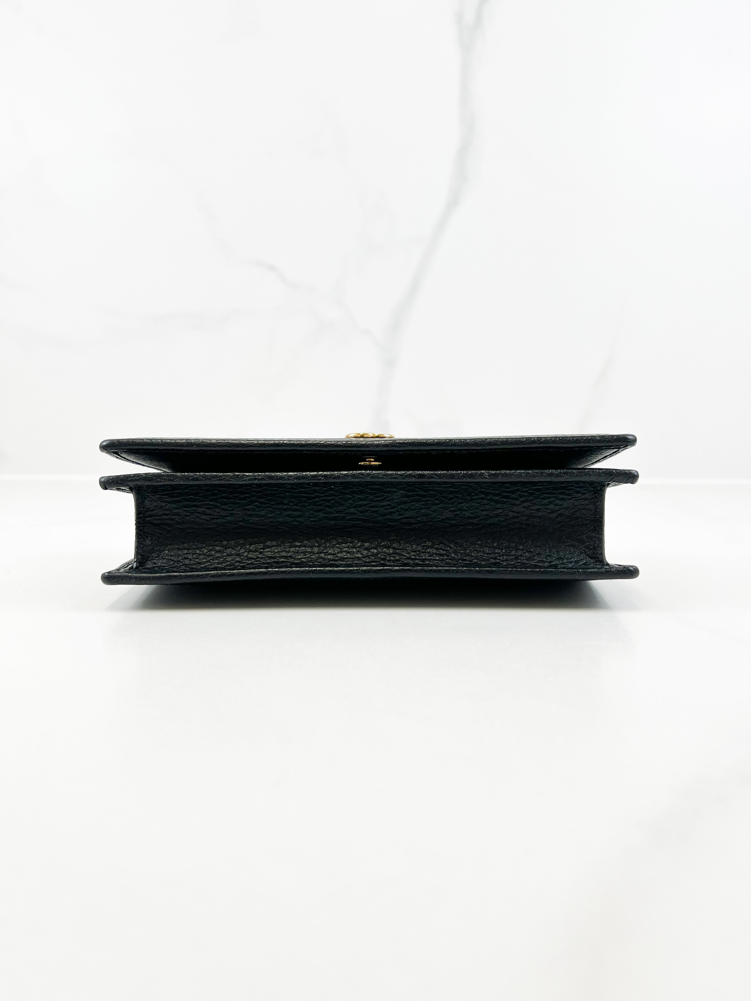 Gucci Marmont Black WOC with GHW