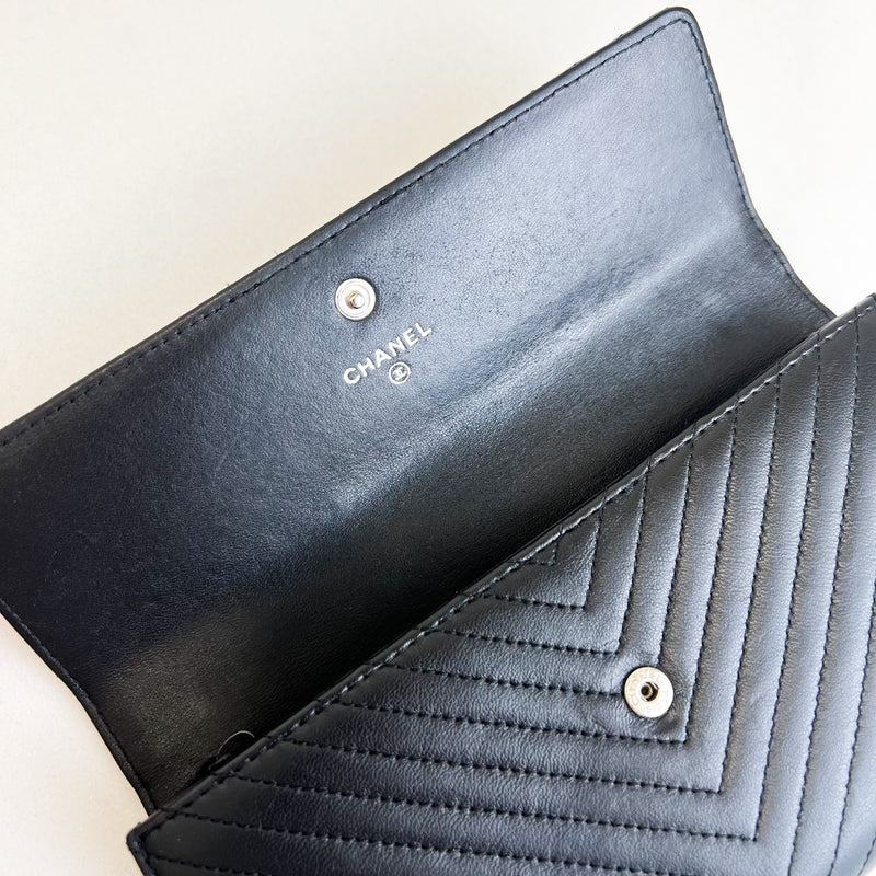 Chanel Chevron Black Wallet