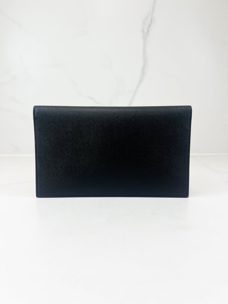 Saint Laurent Black Uptown Envelope Clutch