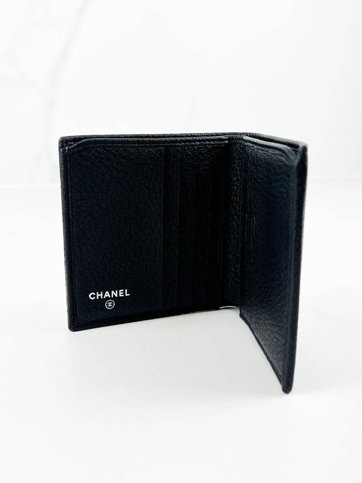 Chanel CC Black Grained Calfskin Bifold Wallet