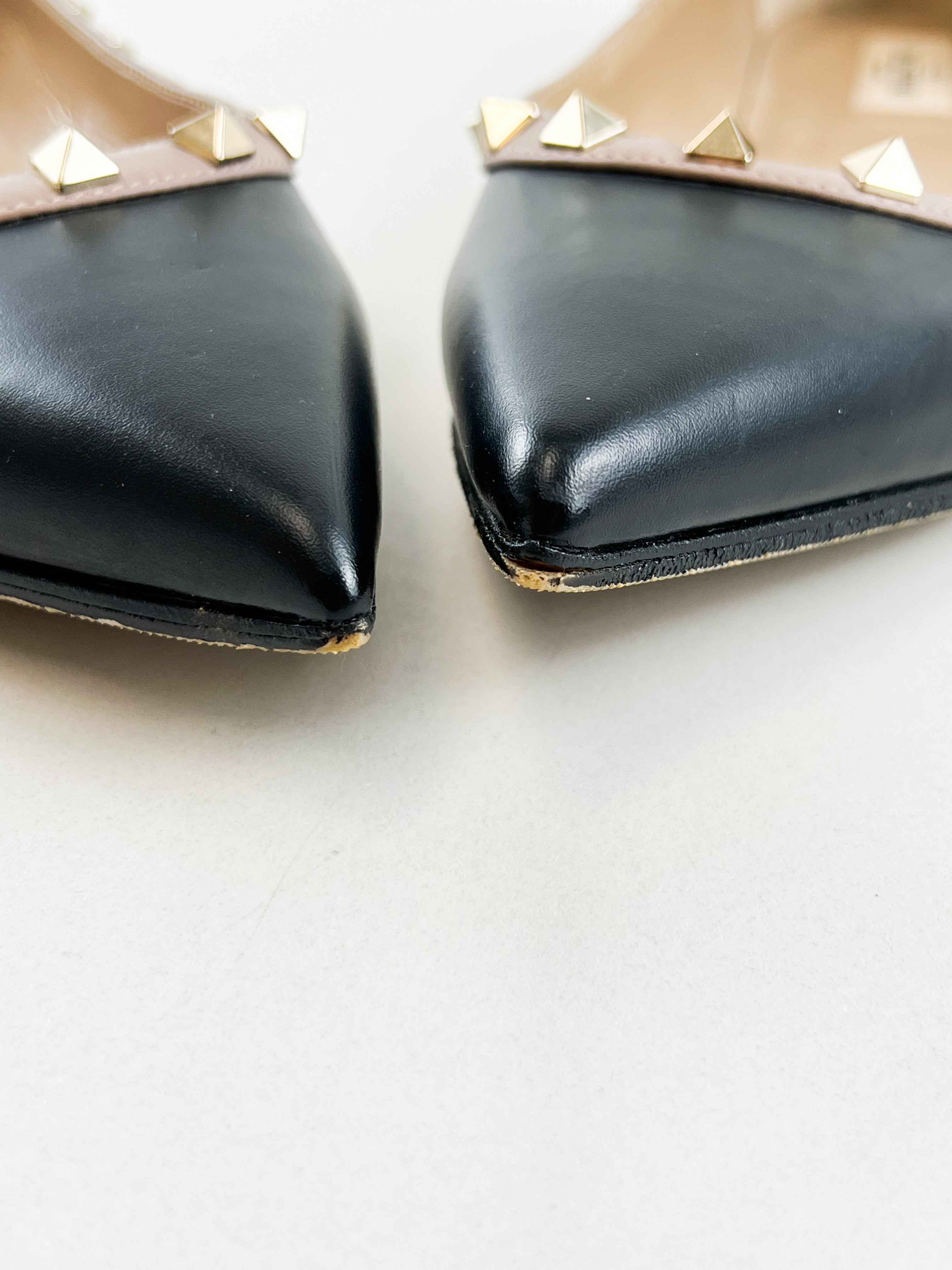 Valentino Garavani Rockstud Black Ballet Flat Size 39