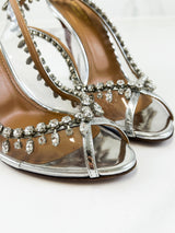 Aquazzura Temptation Crystal Sandal 100 Heel Size 37
