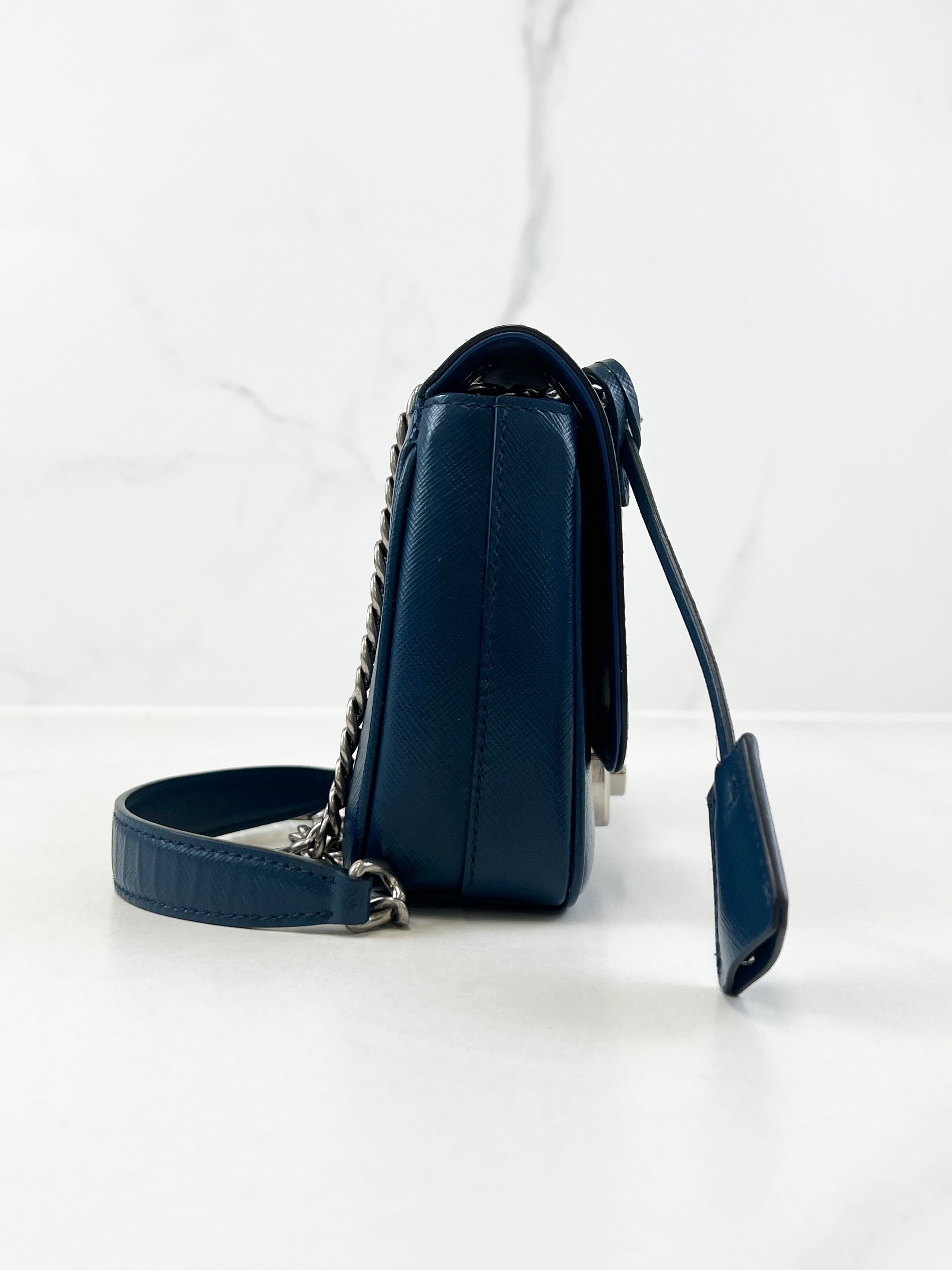 Prada Saffiano Leather Lock Crossbody Bag