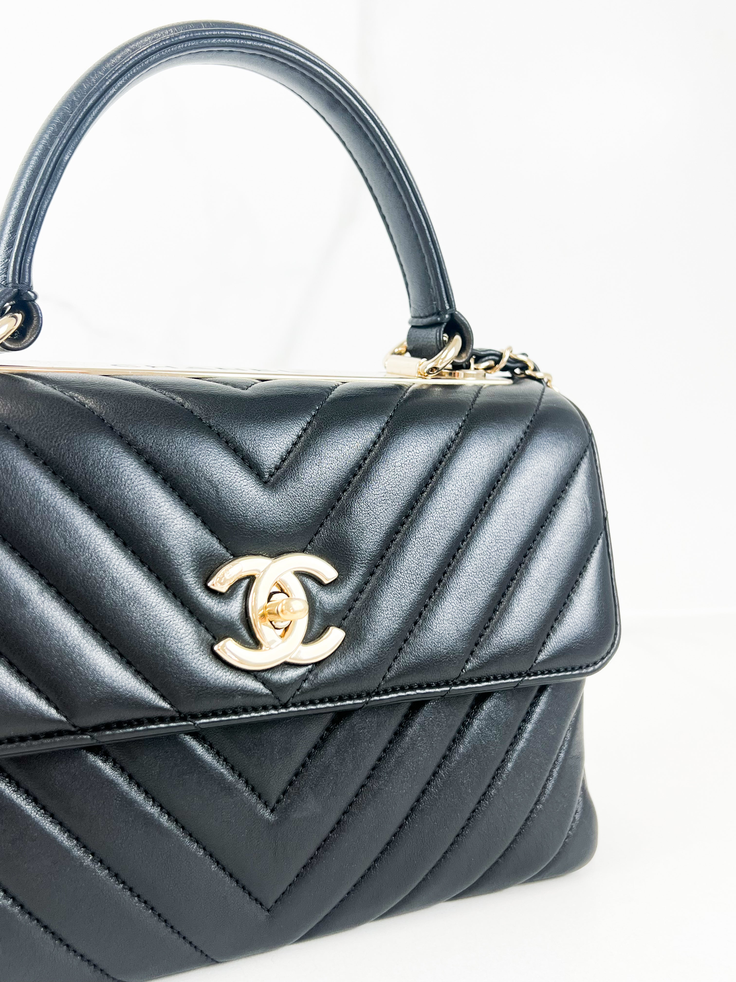 Chanel Small Black Calfskin Trendy Champagne GHW