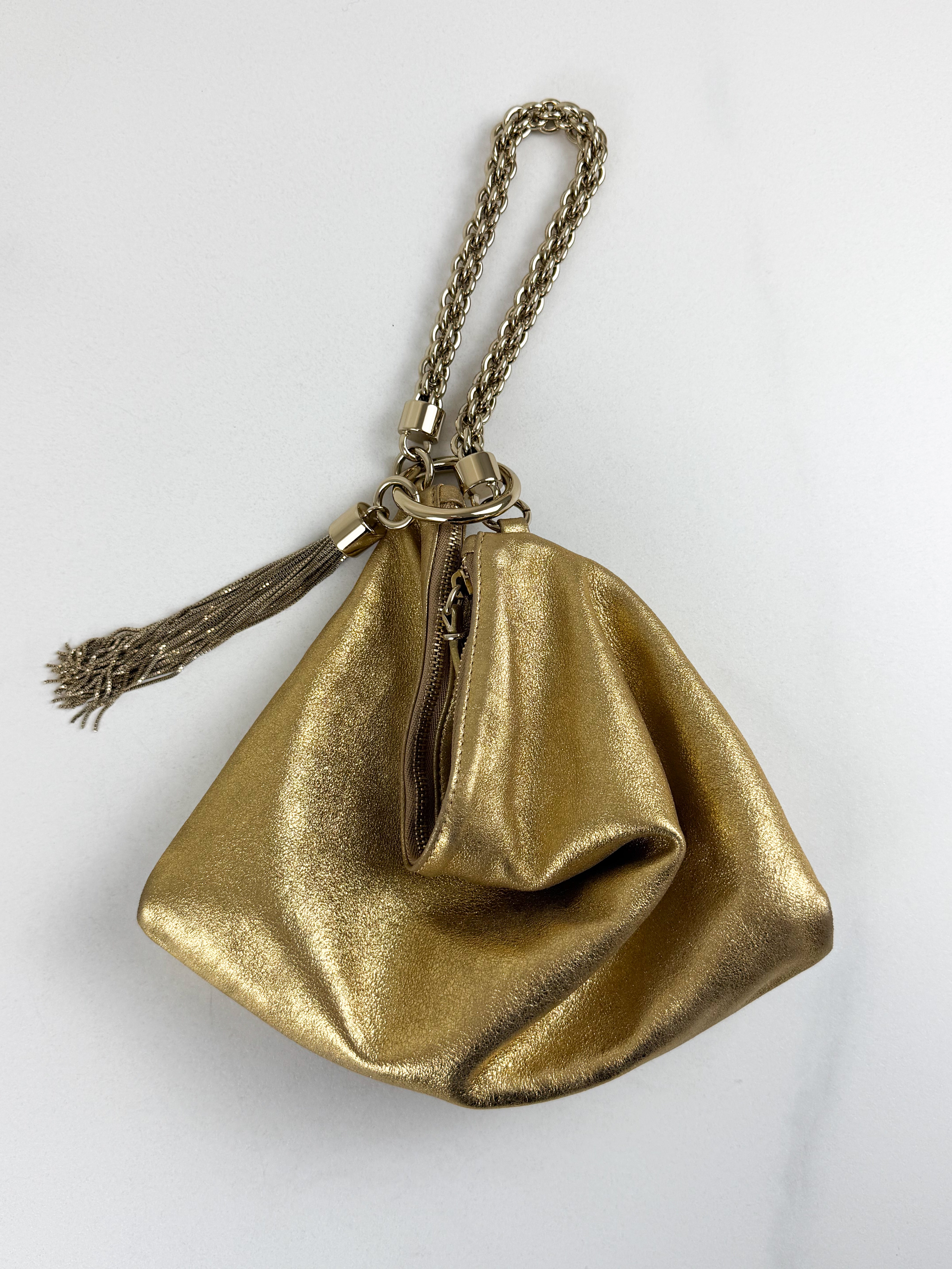 Jimmy Choo Callie Metallic Leather Bag Gold