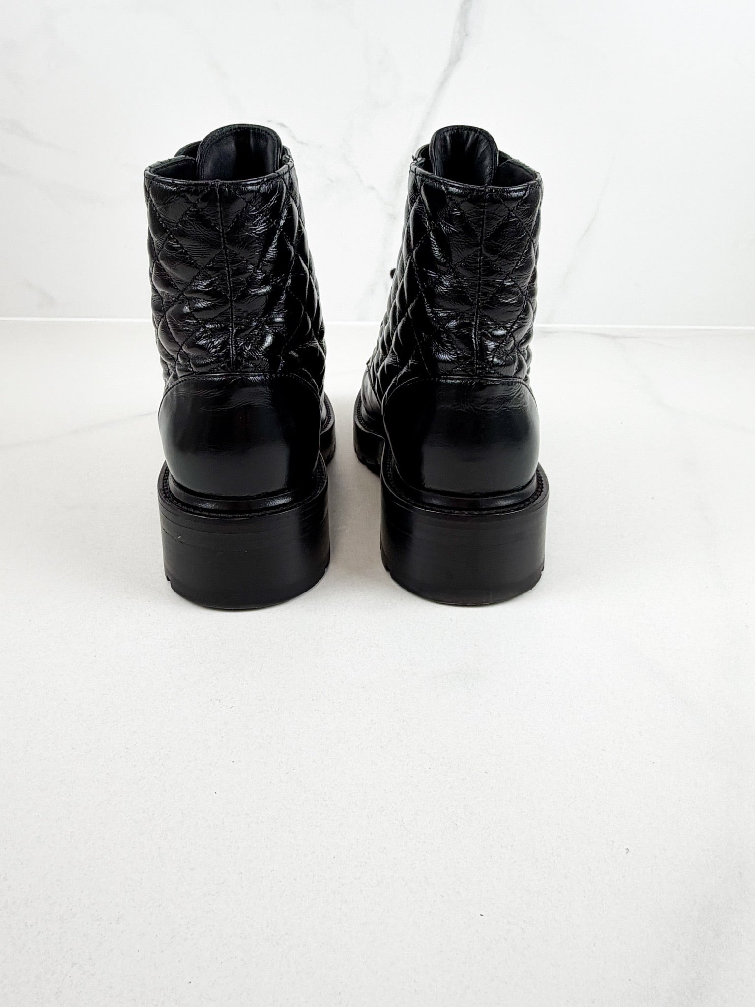Chanel Quilted Combat Boot Size 39C