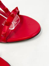 Valentino Red Rockstud Leather Sandals Size 39