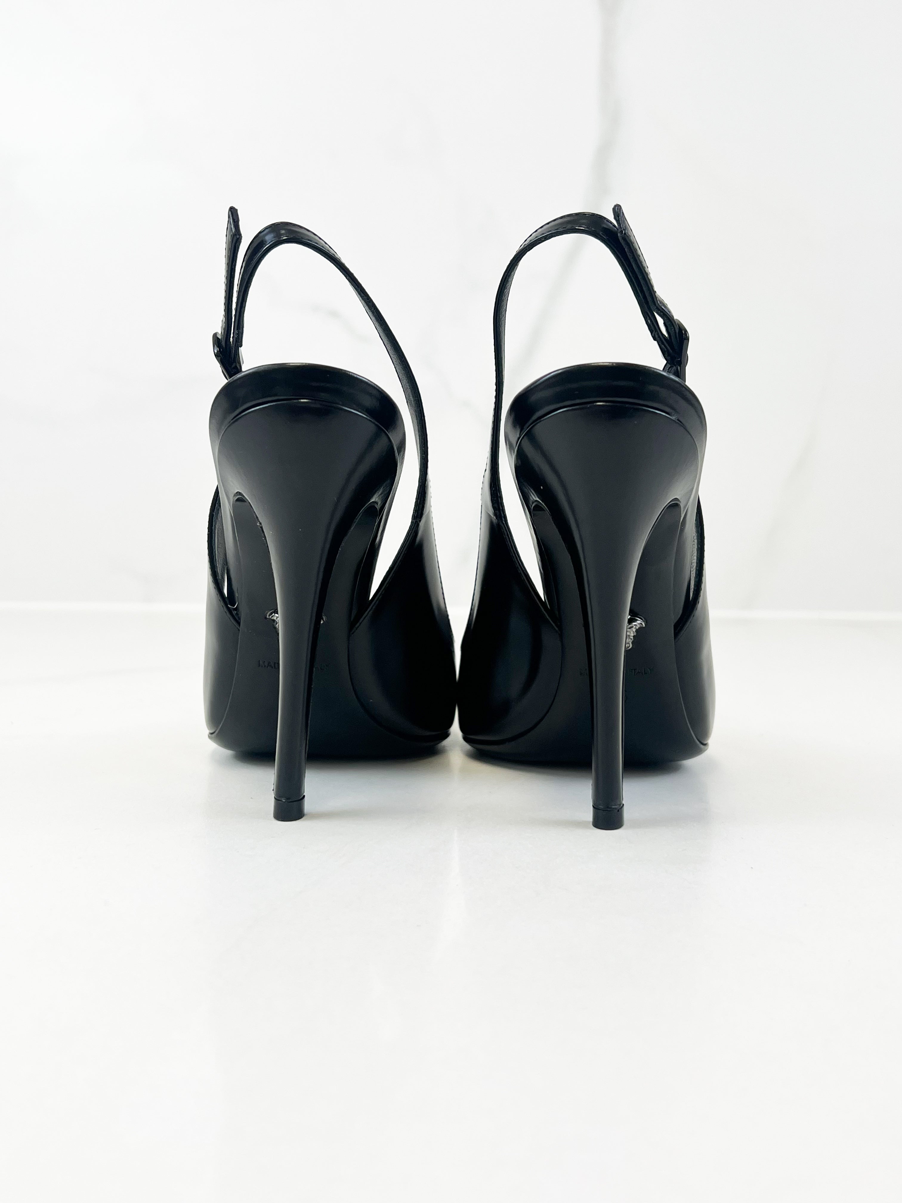 Versace Sling Back Medusa Heels Size 36