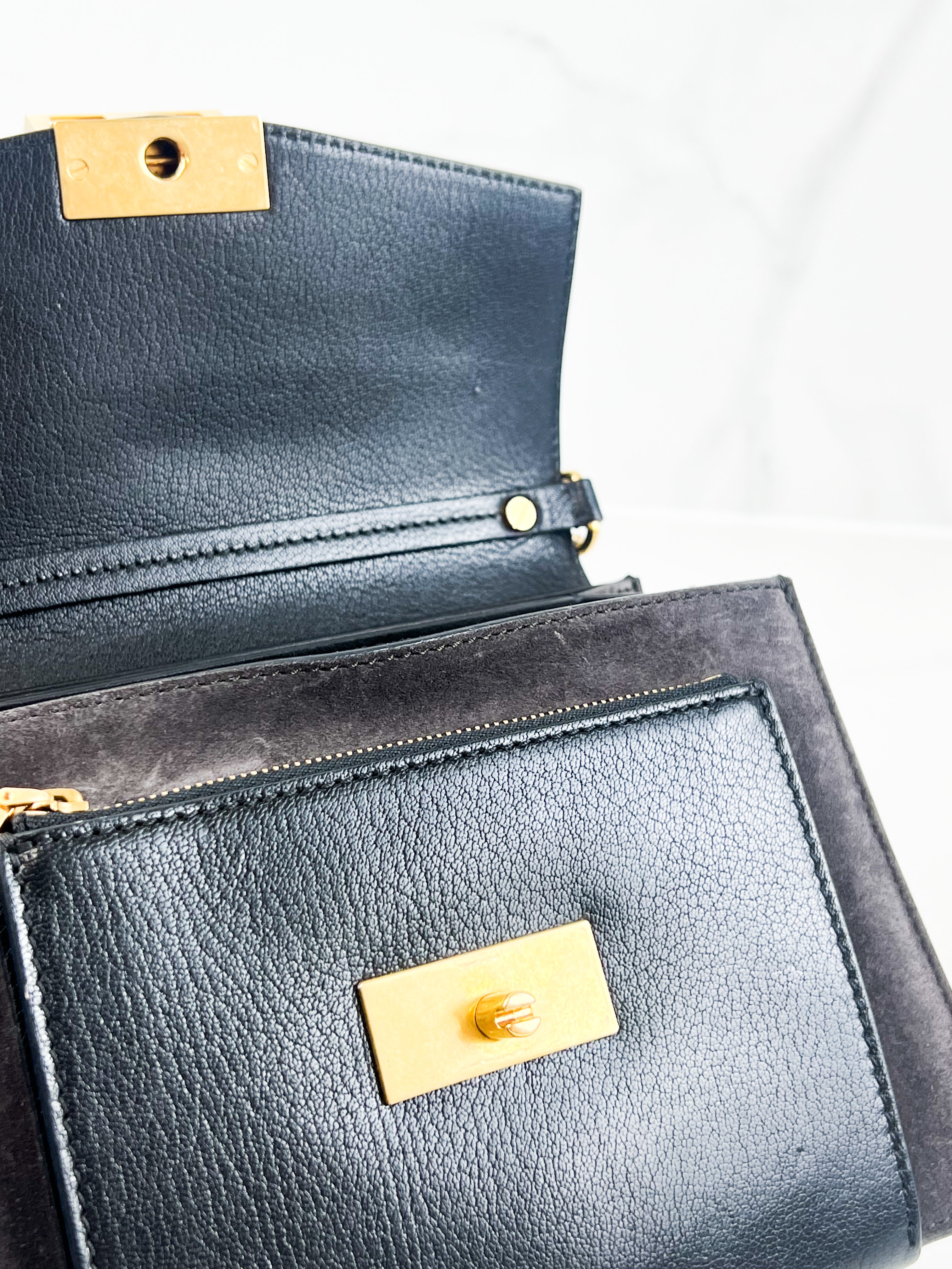 Givenchy Leather/Suede Small Shoulder Bag in Black