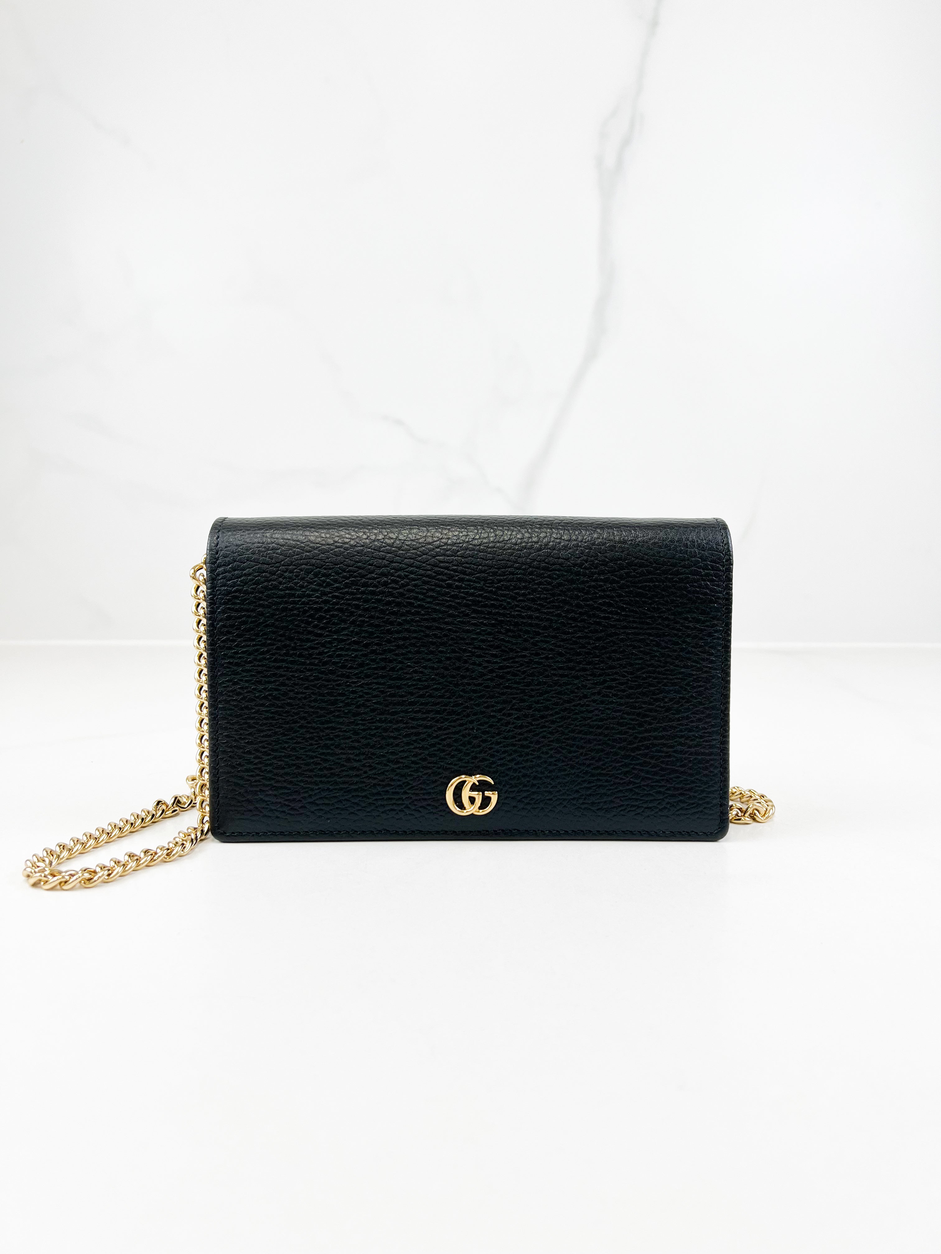 Gucci Marmont Black WOC with GHW