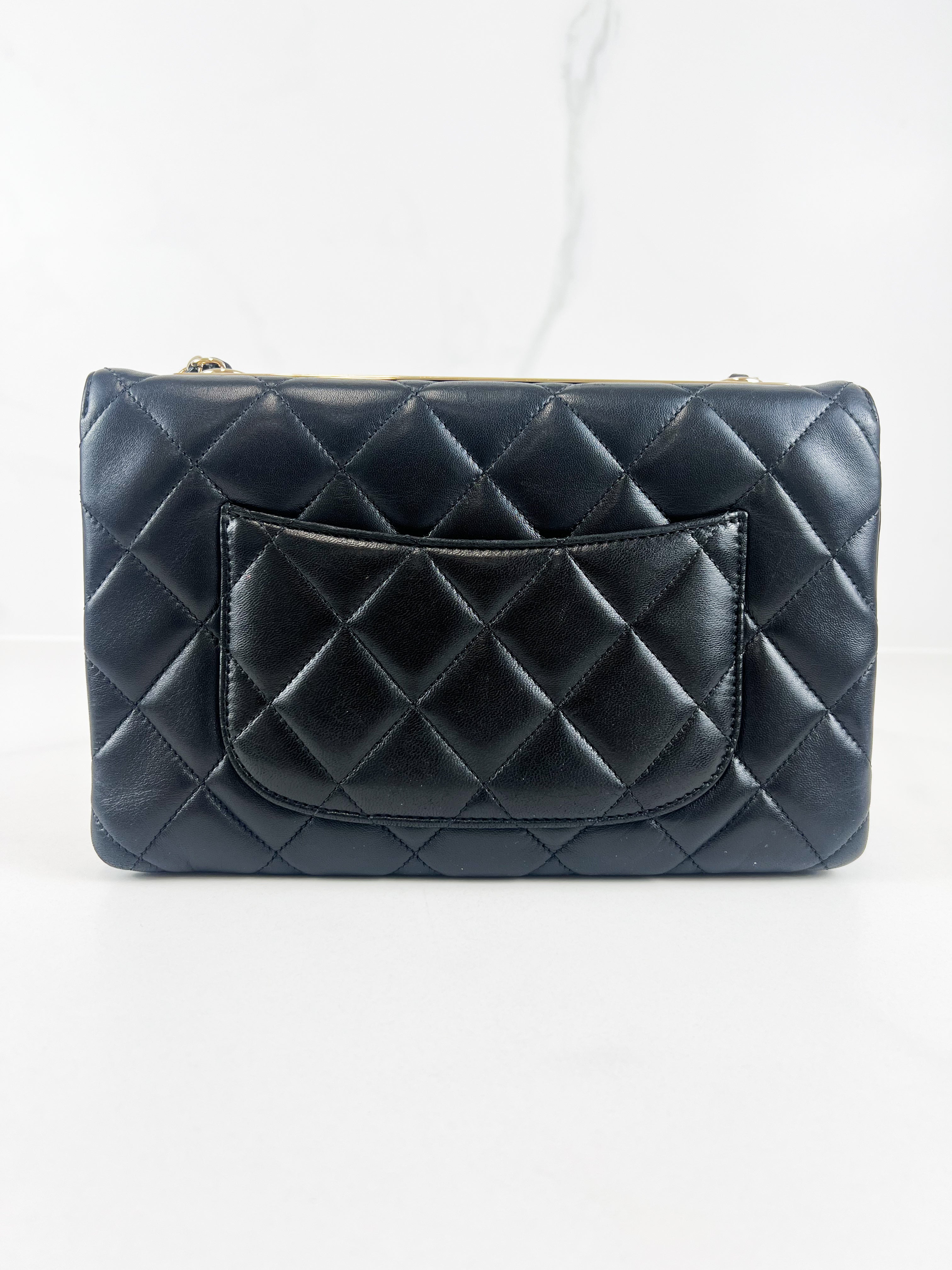 Chanel Small Lambskin Trendy Flap Bag in Black with GHW