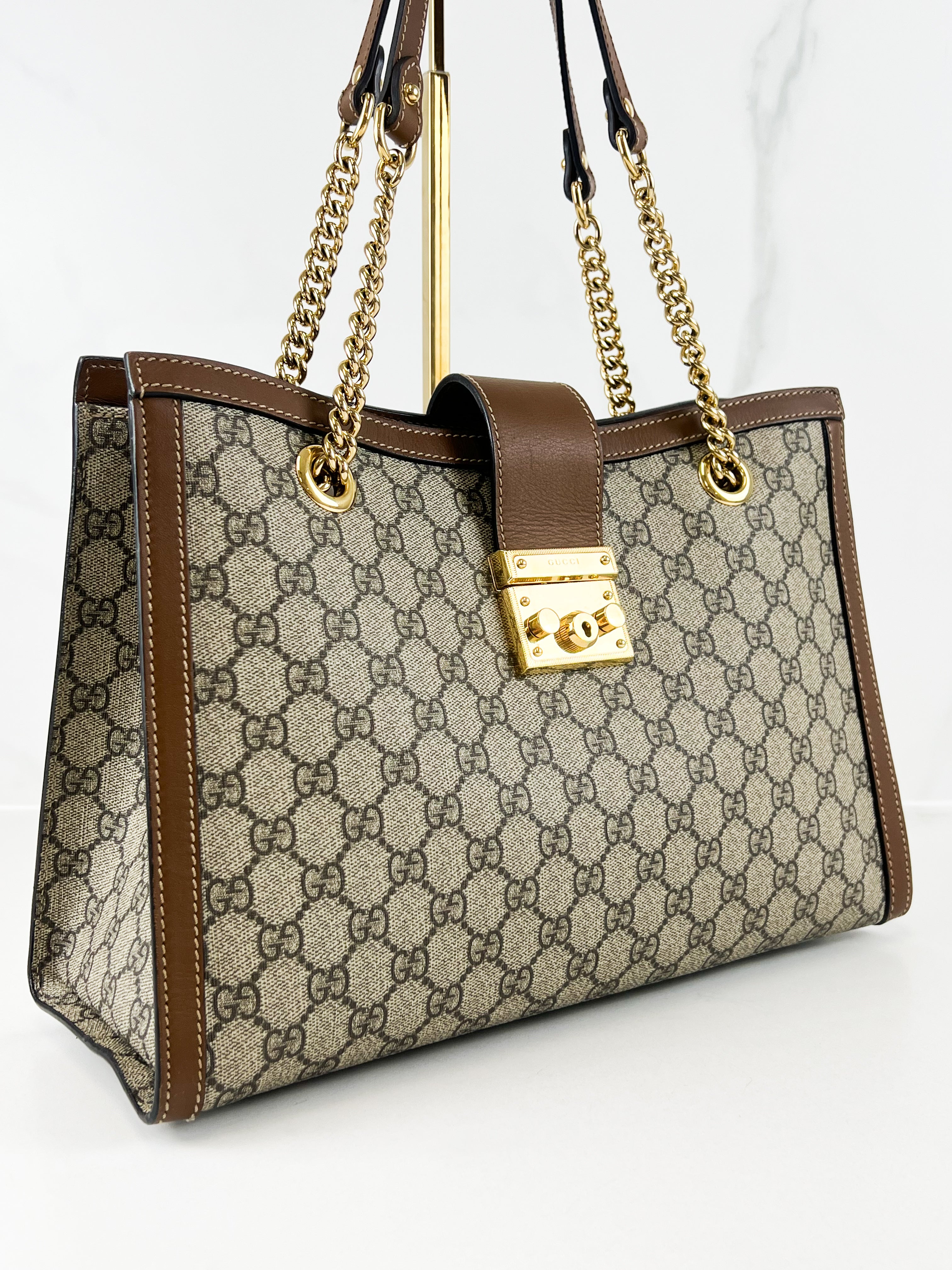 Gucci GG Supreme Large Padlock Tote Bag