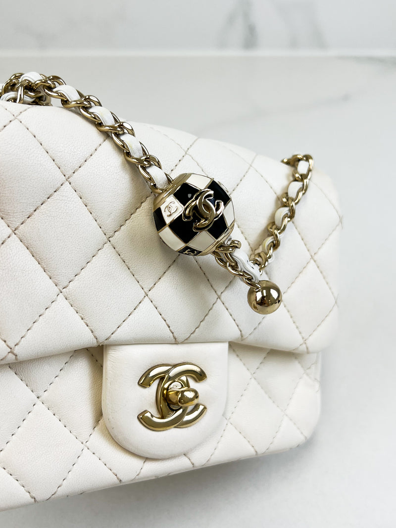 Chanel Mini Square Lambskin Shoulder Bag