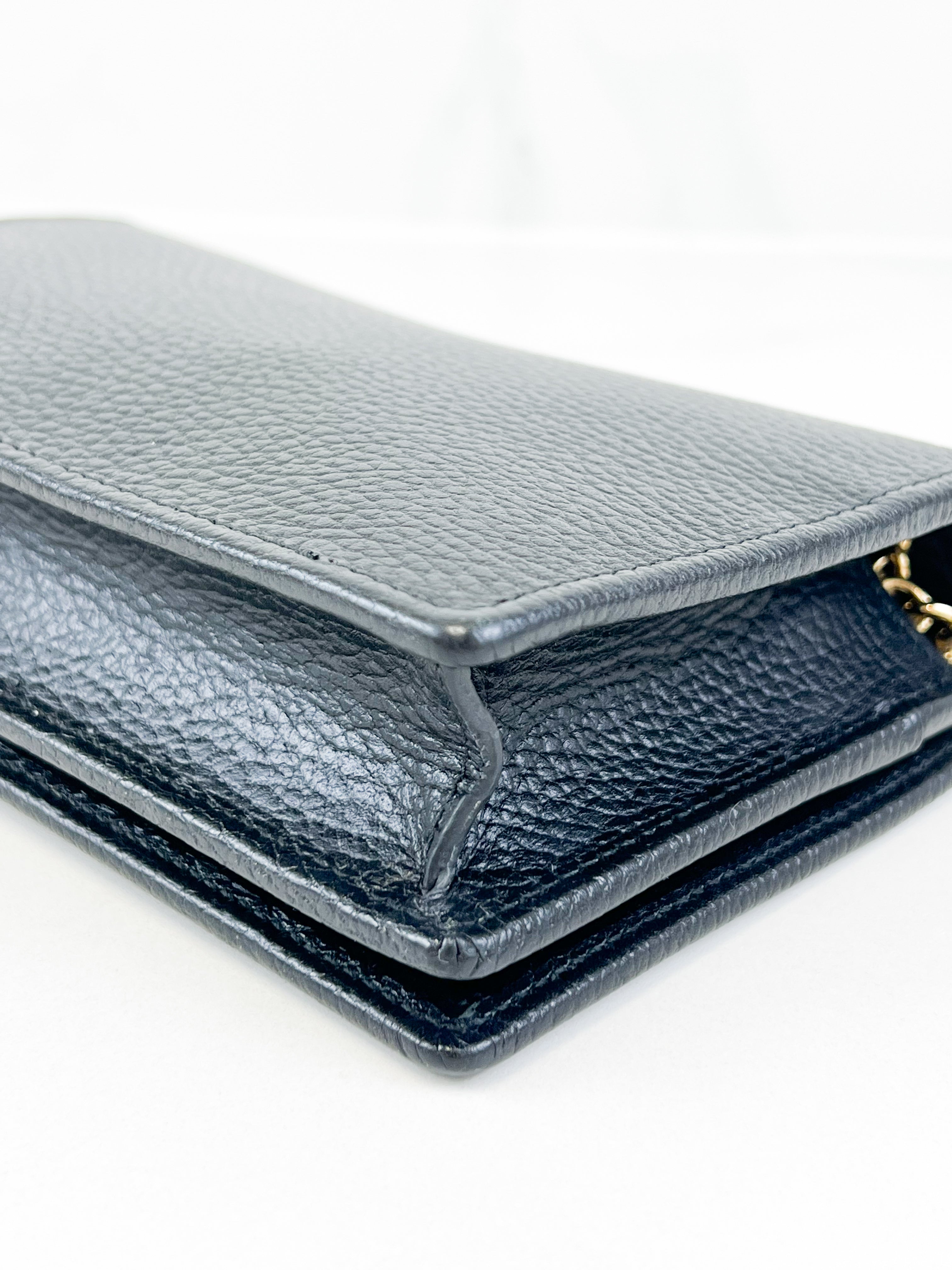 Gucci Marmont Black WOC with GHW