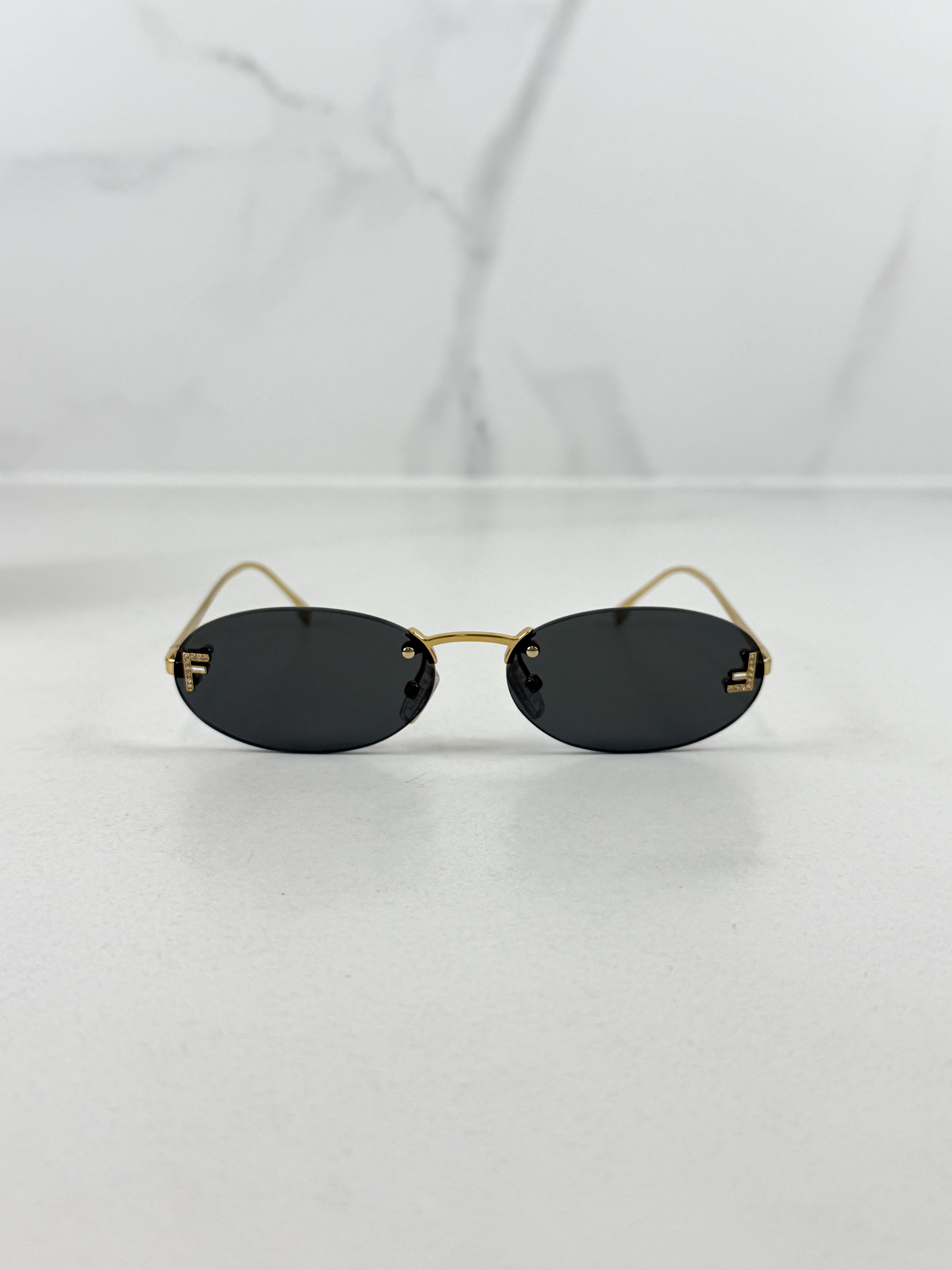 Fendi F First Logo Oval Sunglasses