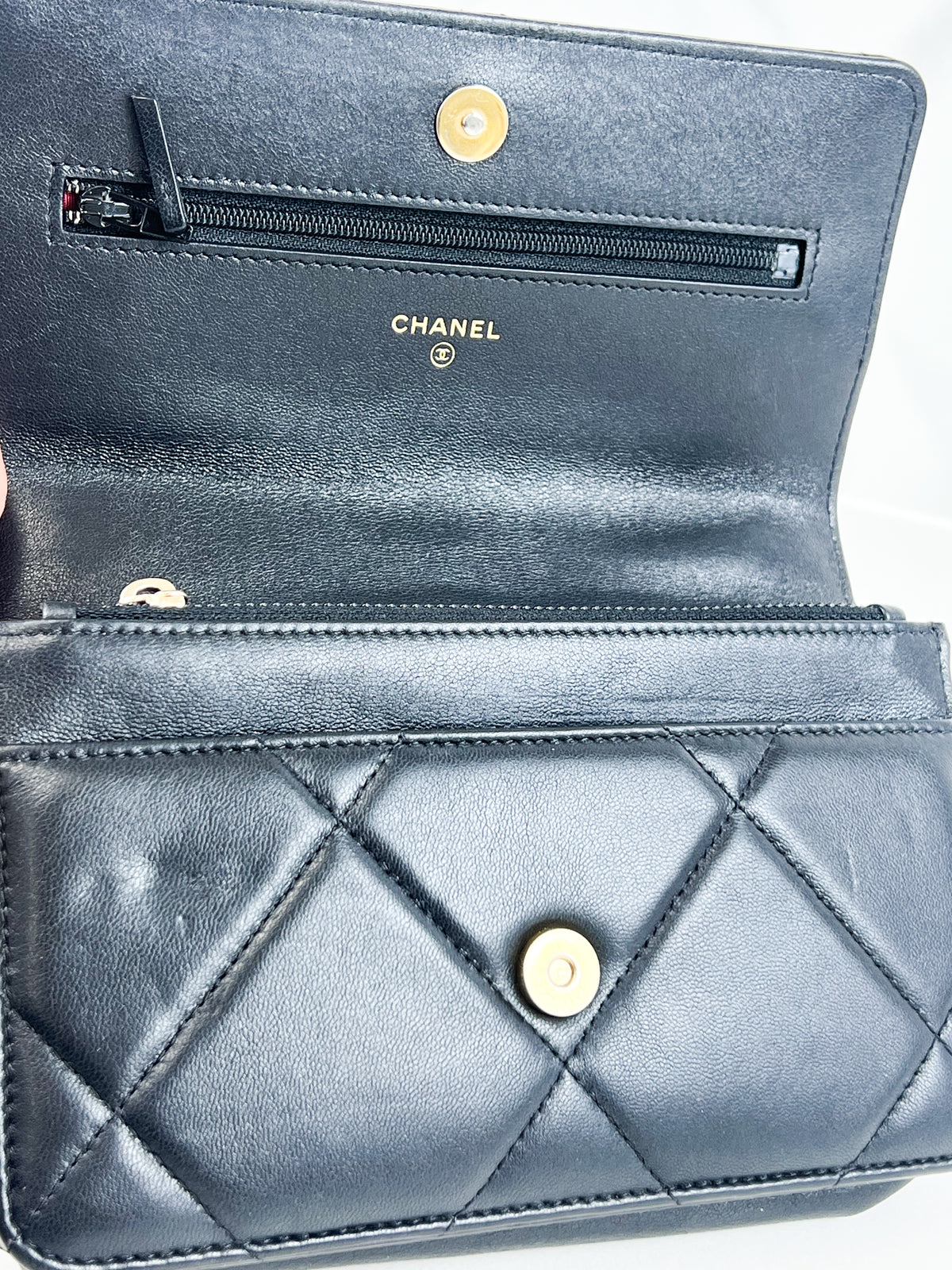 Chanel 19 Wallet on Chain WOC in Lambskin Leather