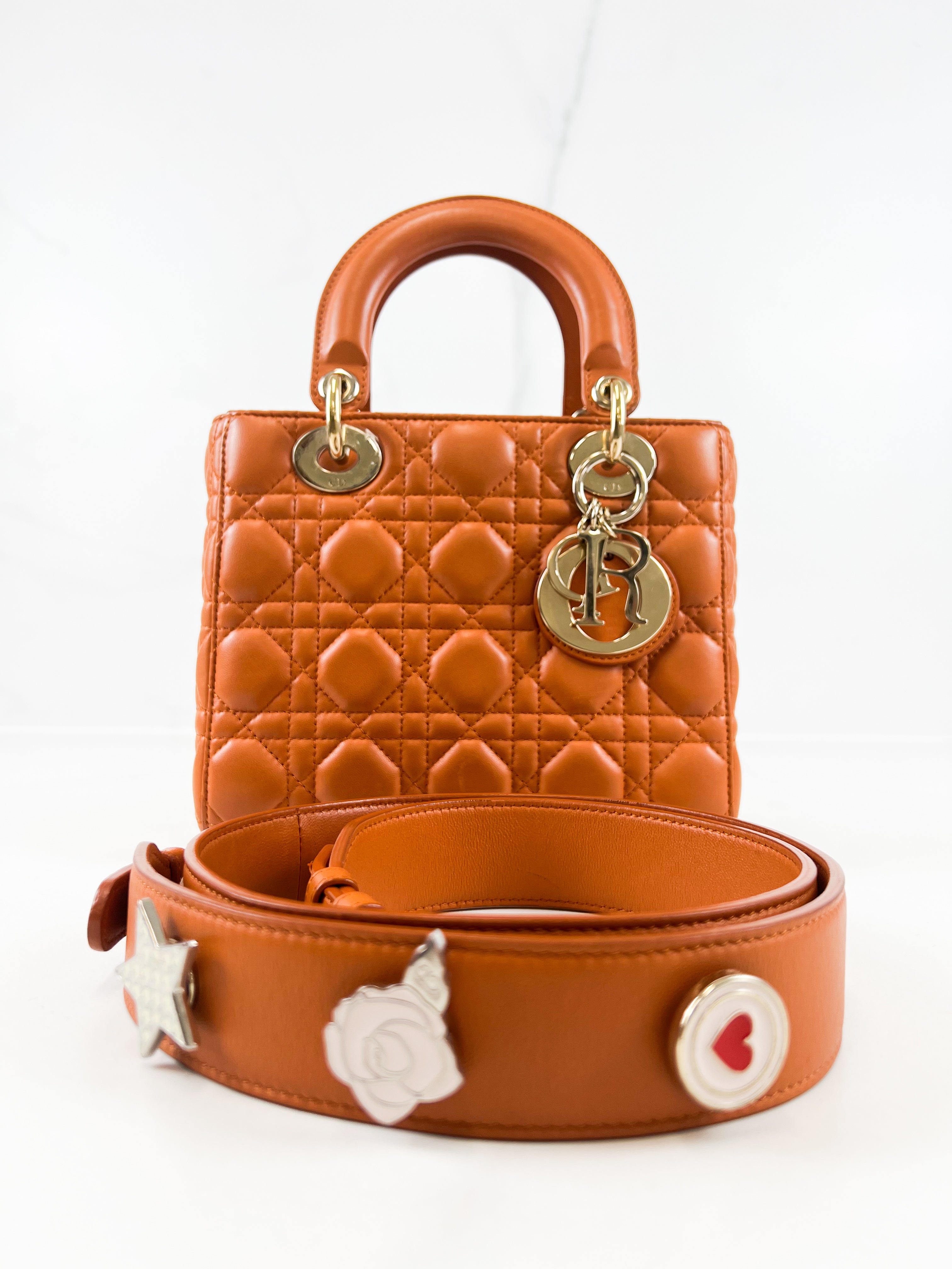 Christian Dior Small Lady Dior In Amber