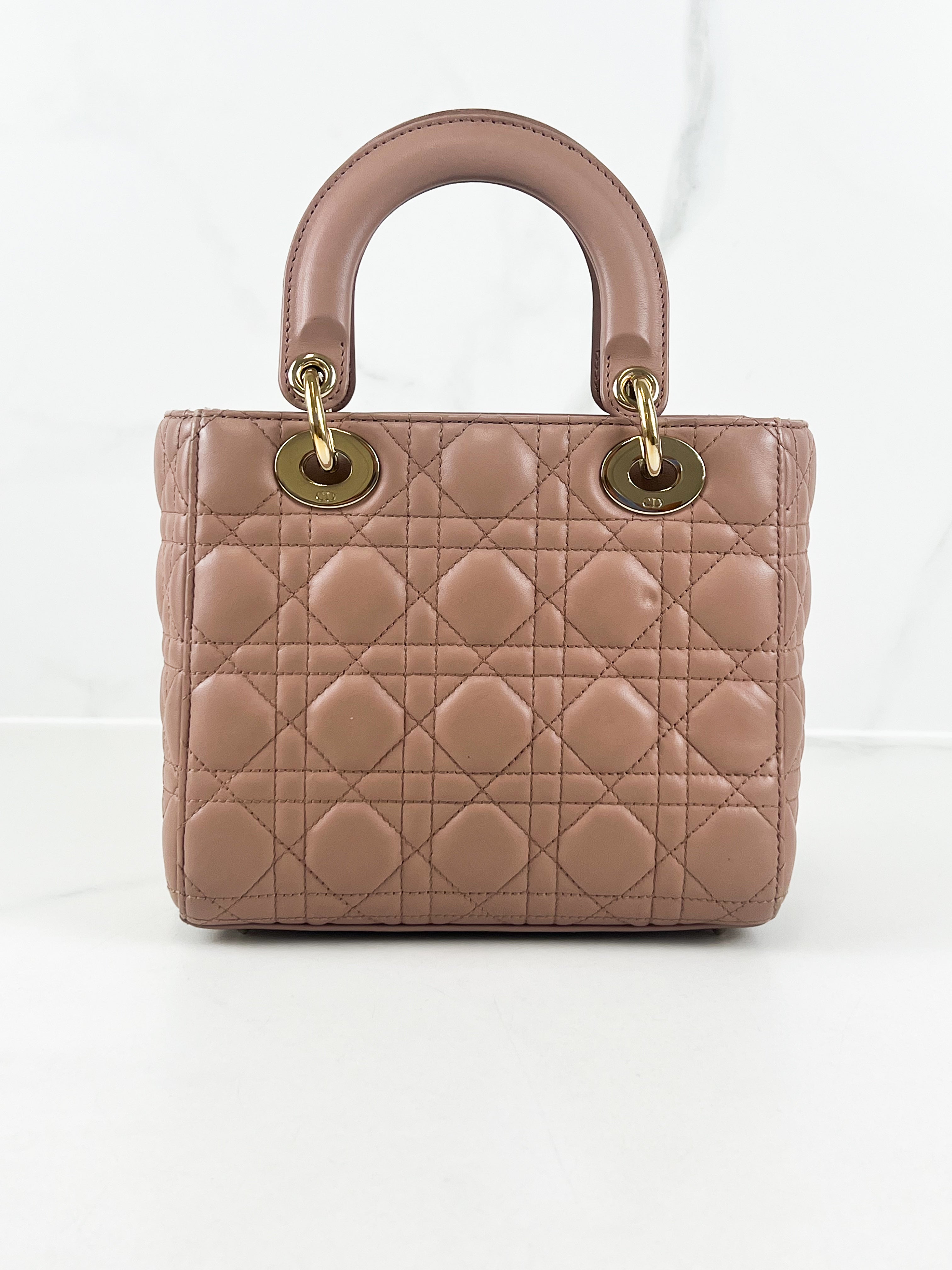 Christian Dior Small Lady Dior In Blush Cannage