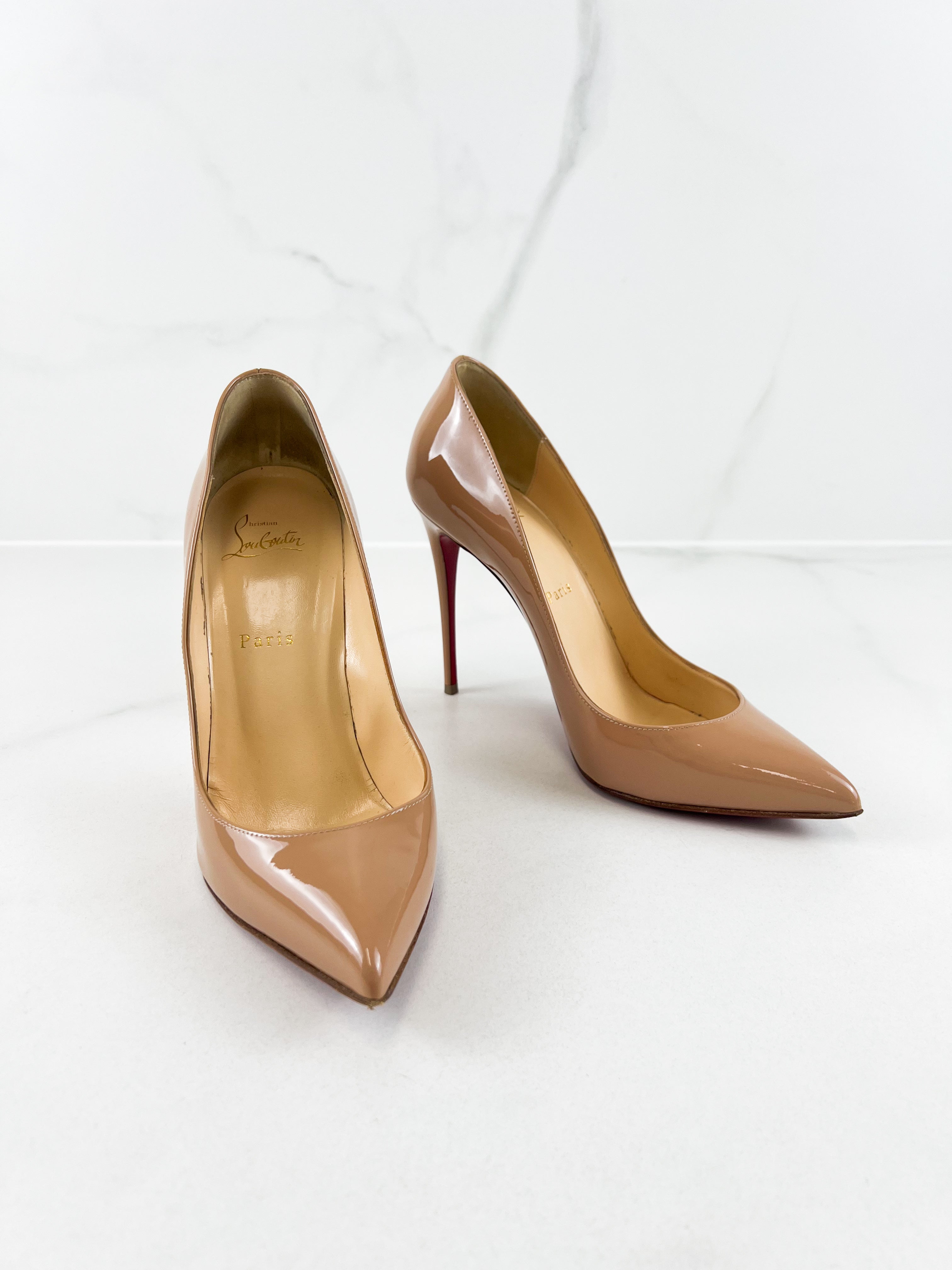 Christian Louboutin Beige So Kate 110 Patent Size 39.5